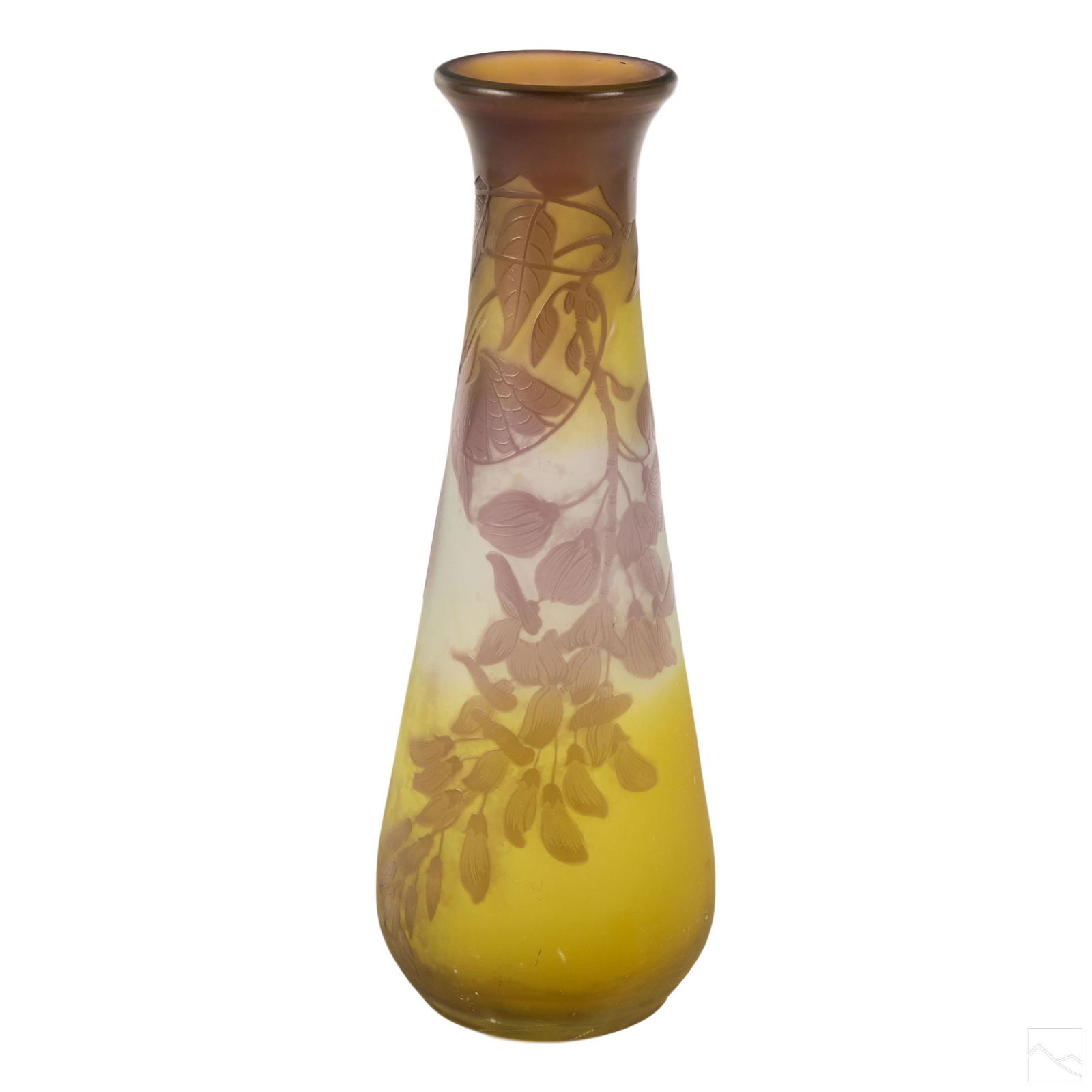 Cameo French Art Glass 11" Floral Vase after Galle (1 of 6)