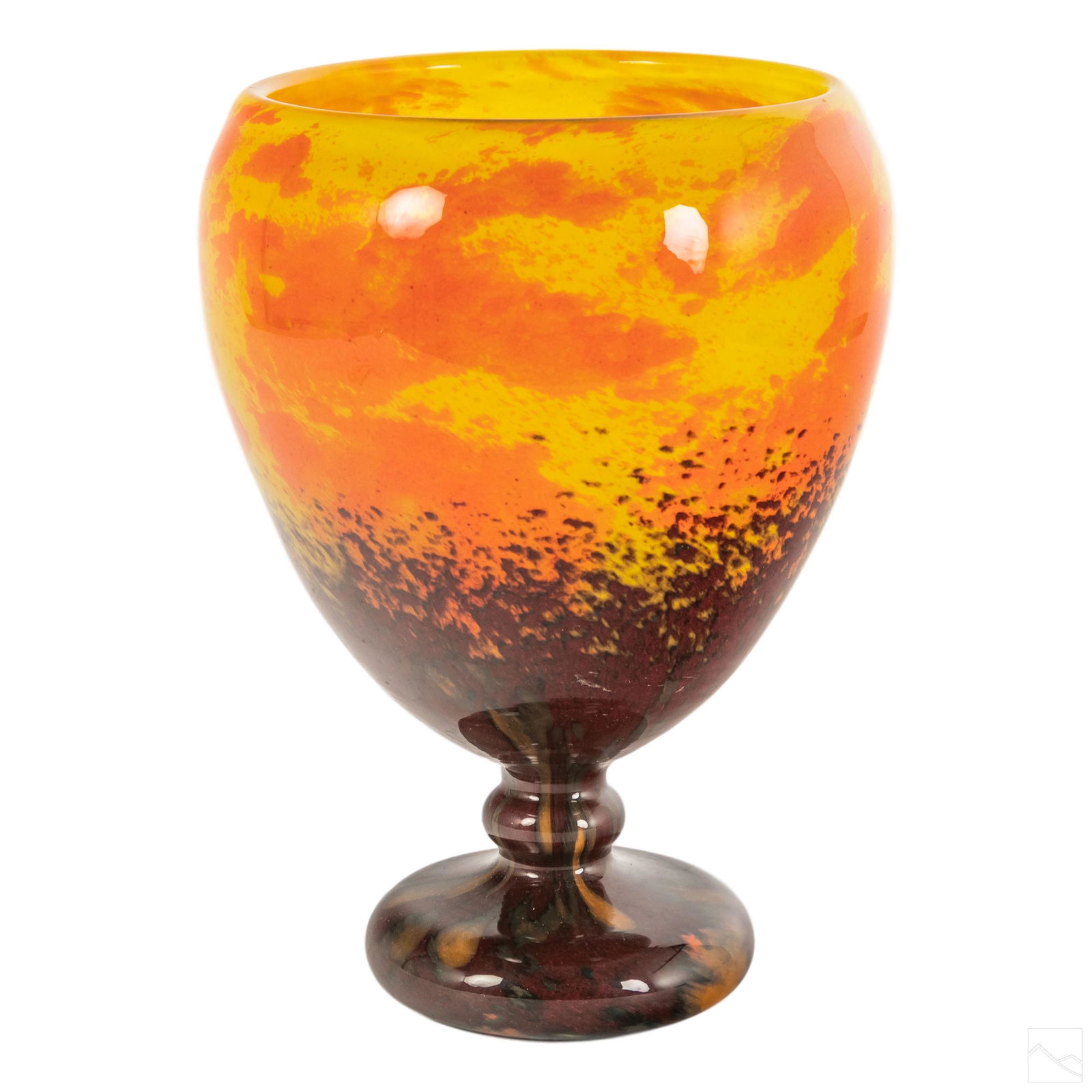 Schneider French Art Glass Pedestal Vessel Vase (1 of 6)
