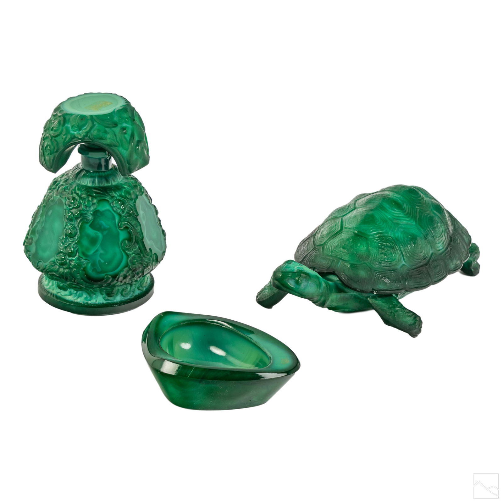 Bohemian Czech Art Deco Malachite Glass Collection (1 of 13)