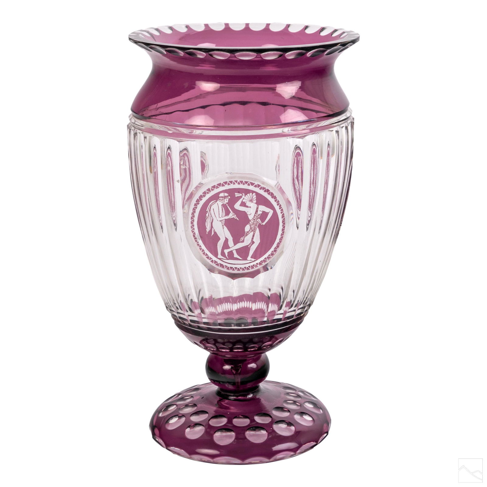 Bohemian Czech Style 11" Antique Etched Glass Vase (1 of 7)