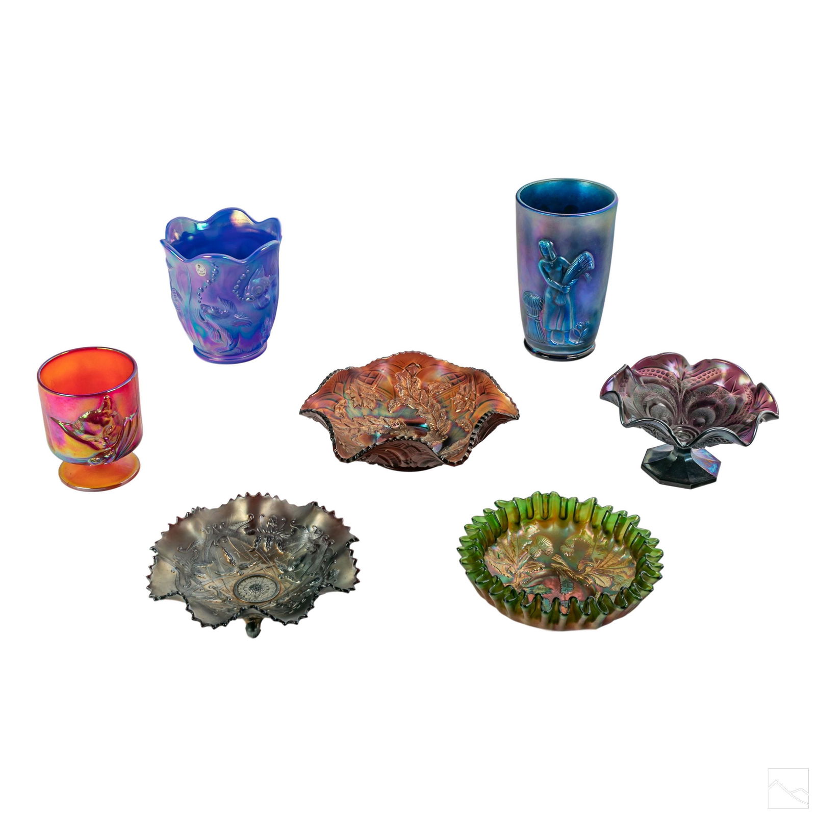 Northwood and Fenton Carnival Glass Bowls & Vases (1 of 16)