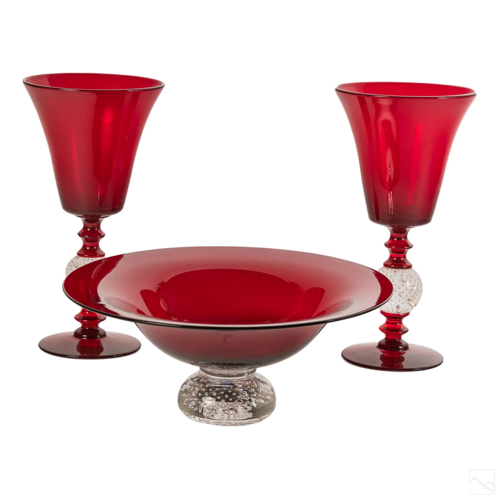 Pairpoint Mt. Washington 3 PC Ruby Red Console Set (1 of 6)