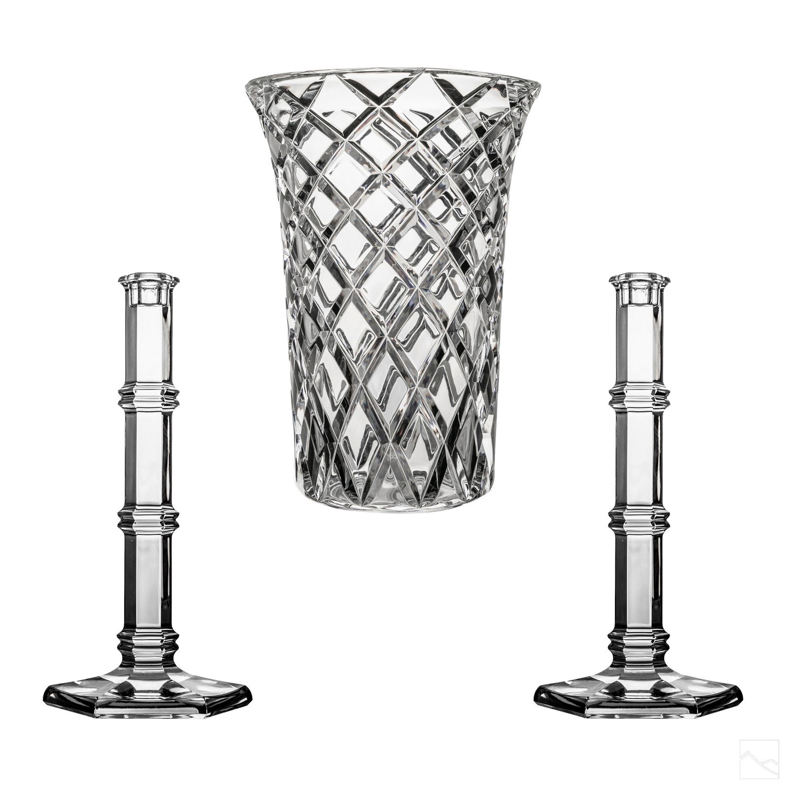 Tiffany & Co Art Glass Crystal Vase & Candlesticks (1 of 11)