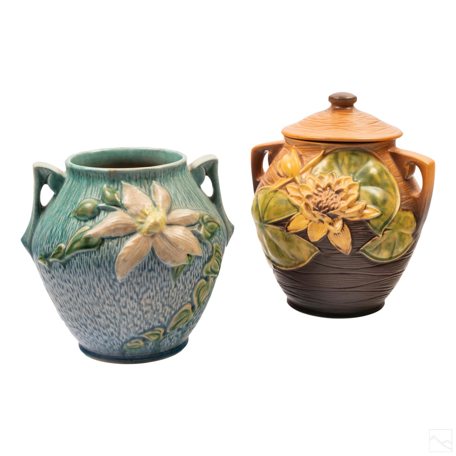 Roseville Art Pottery Water Lily and Clematis Jars (1 of 6)