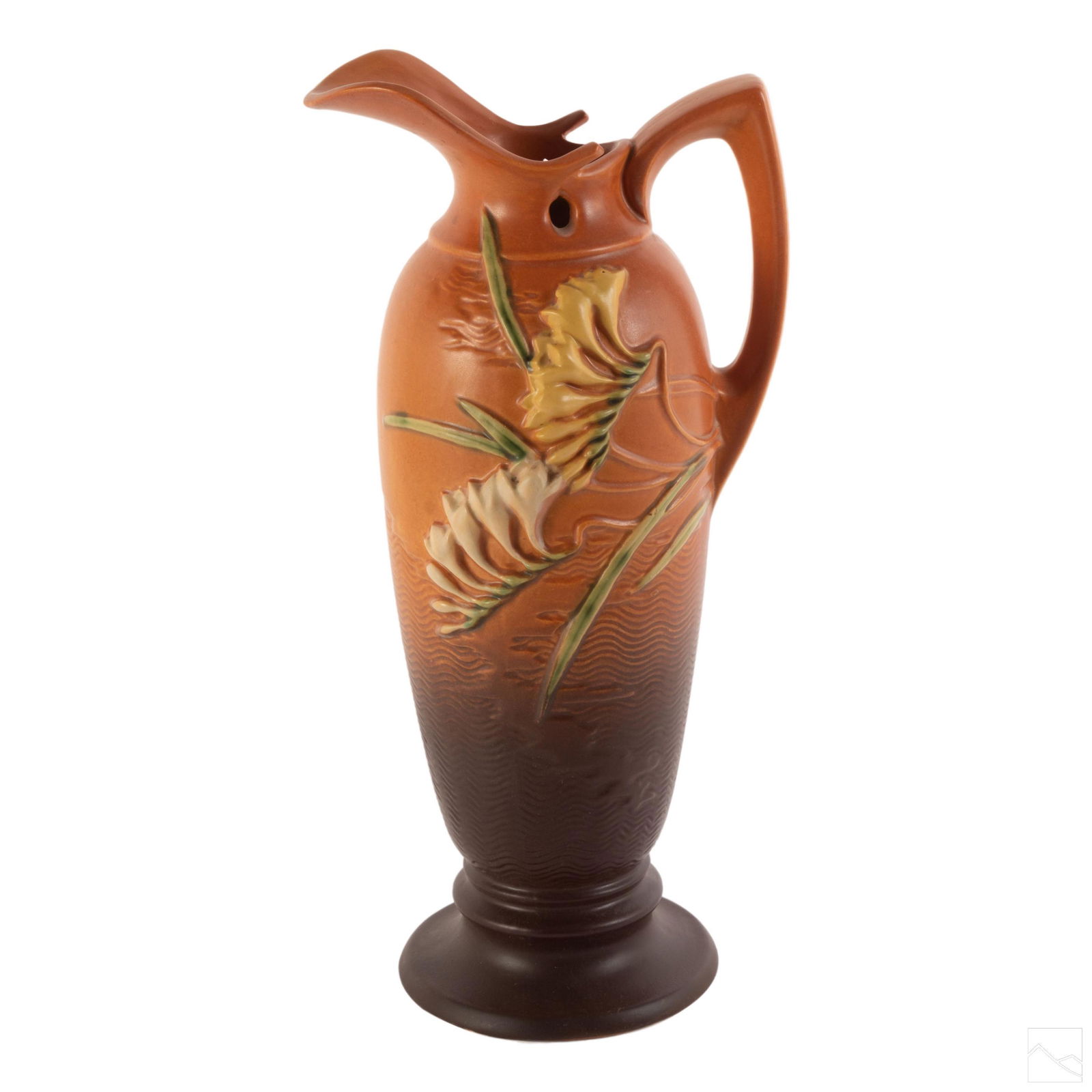 Roseville Art Pottery Brown Freesia Pitcher Ewer (1 of 5)