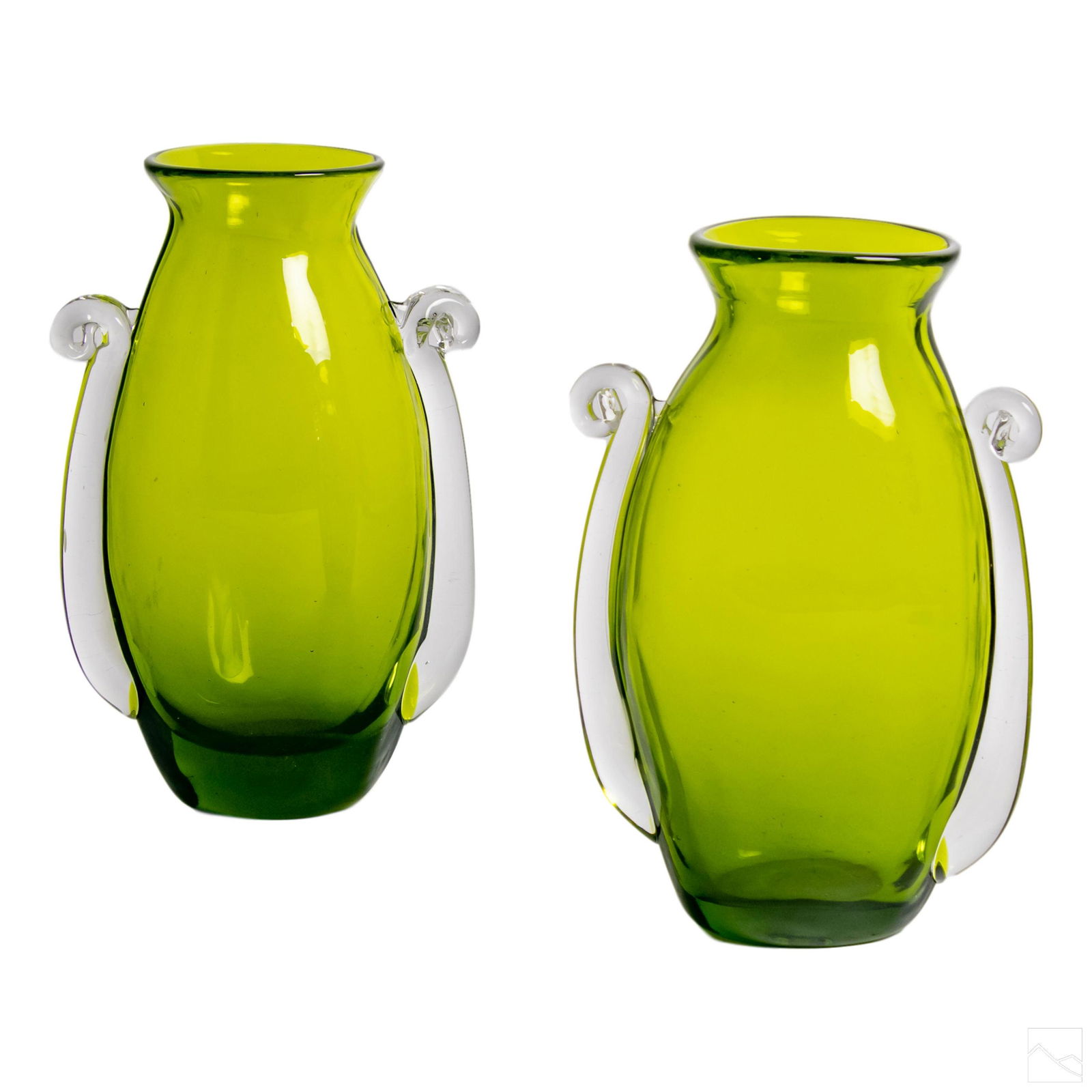 Blenko 8" Millennium Green Studio Art Glass Vases (1 of 6)