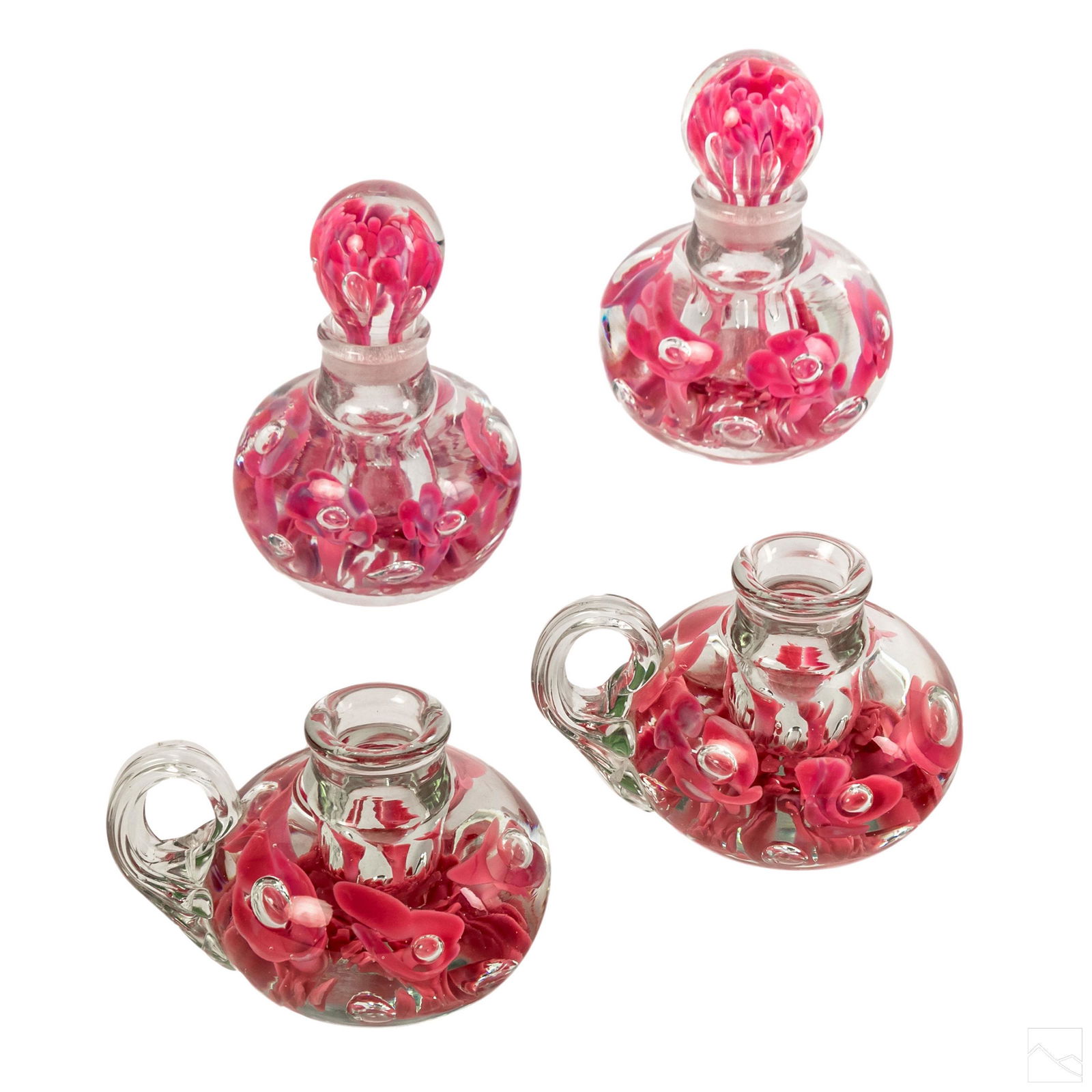 Studio Art Glass Candlesticks & Bottle Dresser Set (1 of 5)