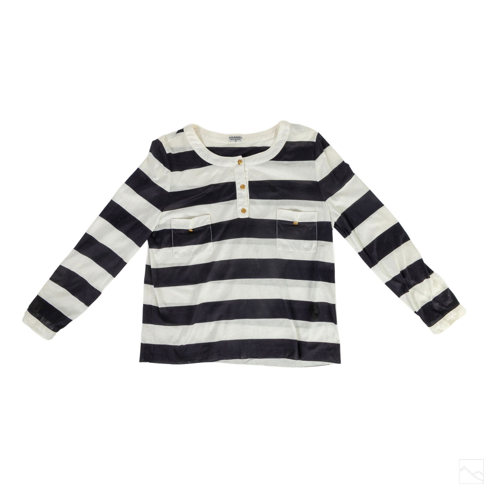 Chanel Boutique Vintage Long Sleeve Striped Shirt (1 of 5)
