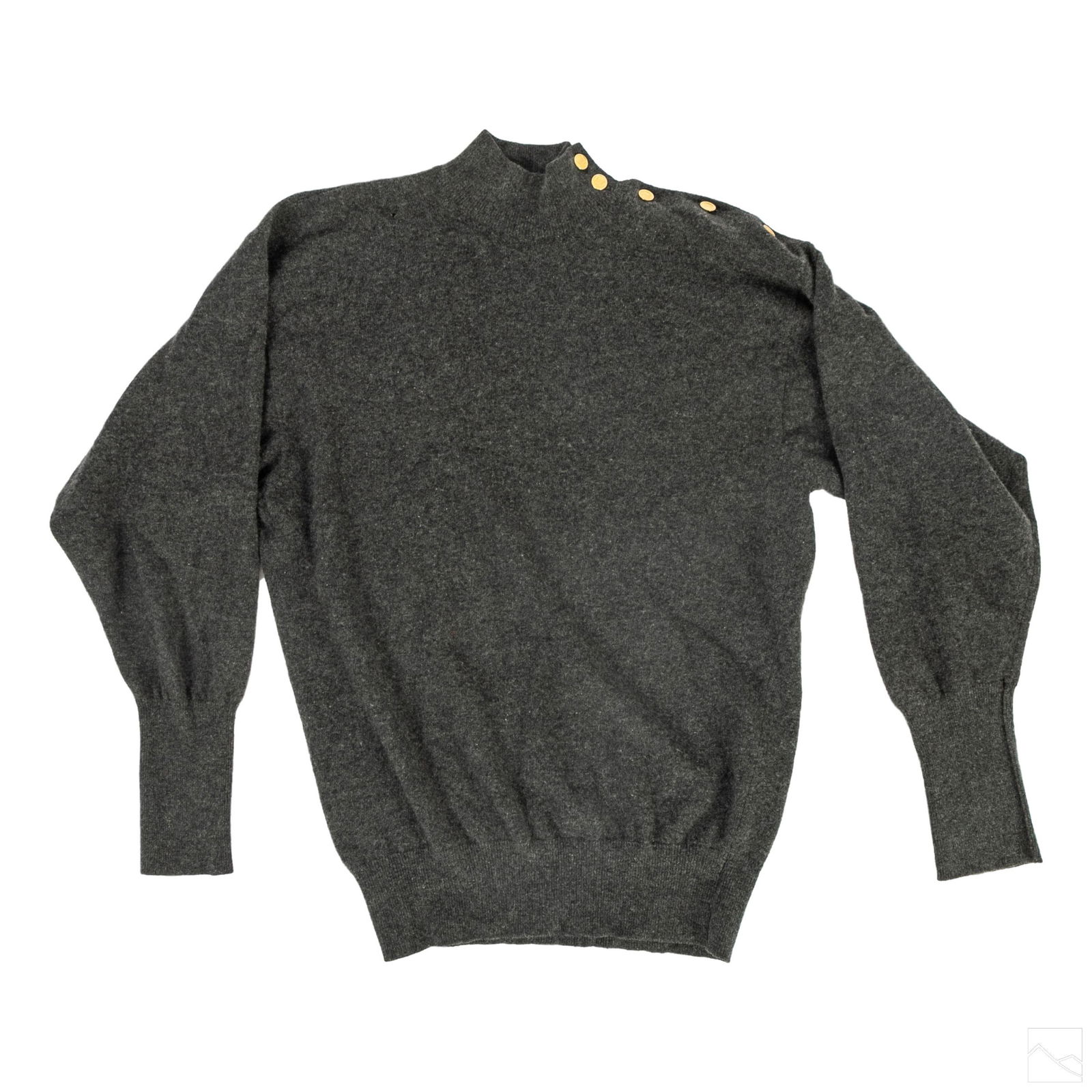 Chanel Designer Gray Cashmere Turtleneck Sweater M (1 of 4)