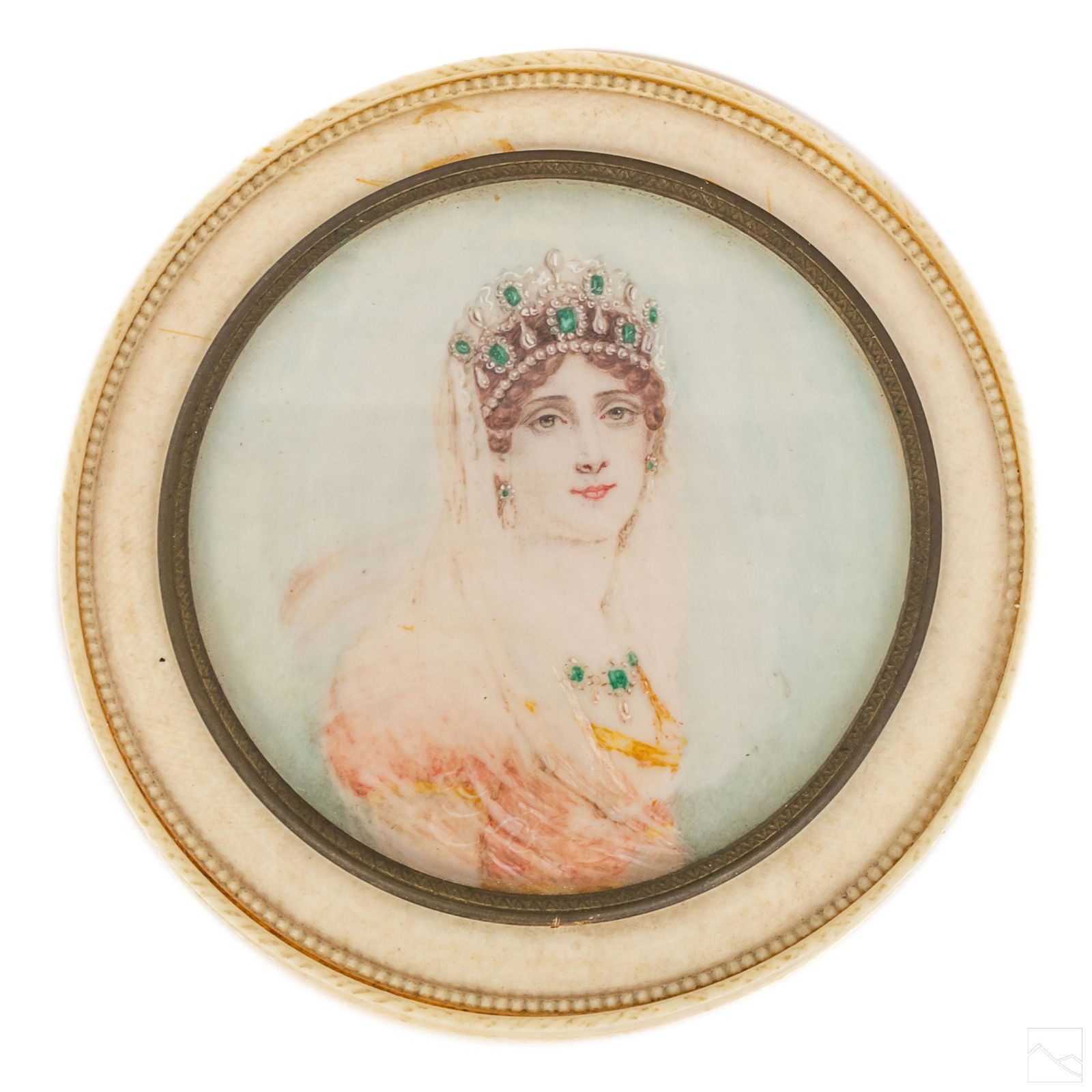 French Antique Lidded Ladies Portrait Dresser Box (1 of 5)