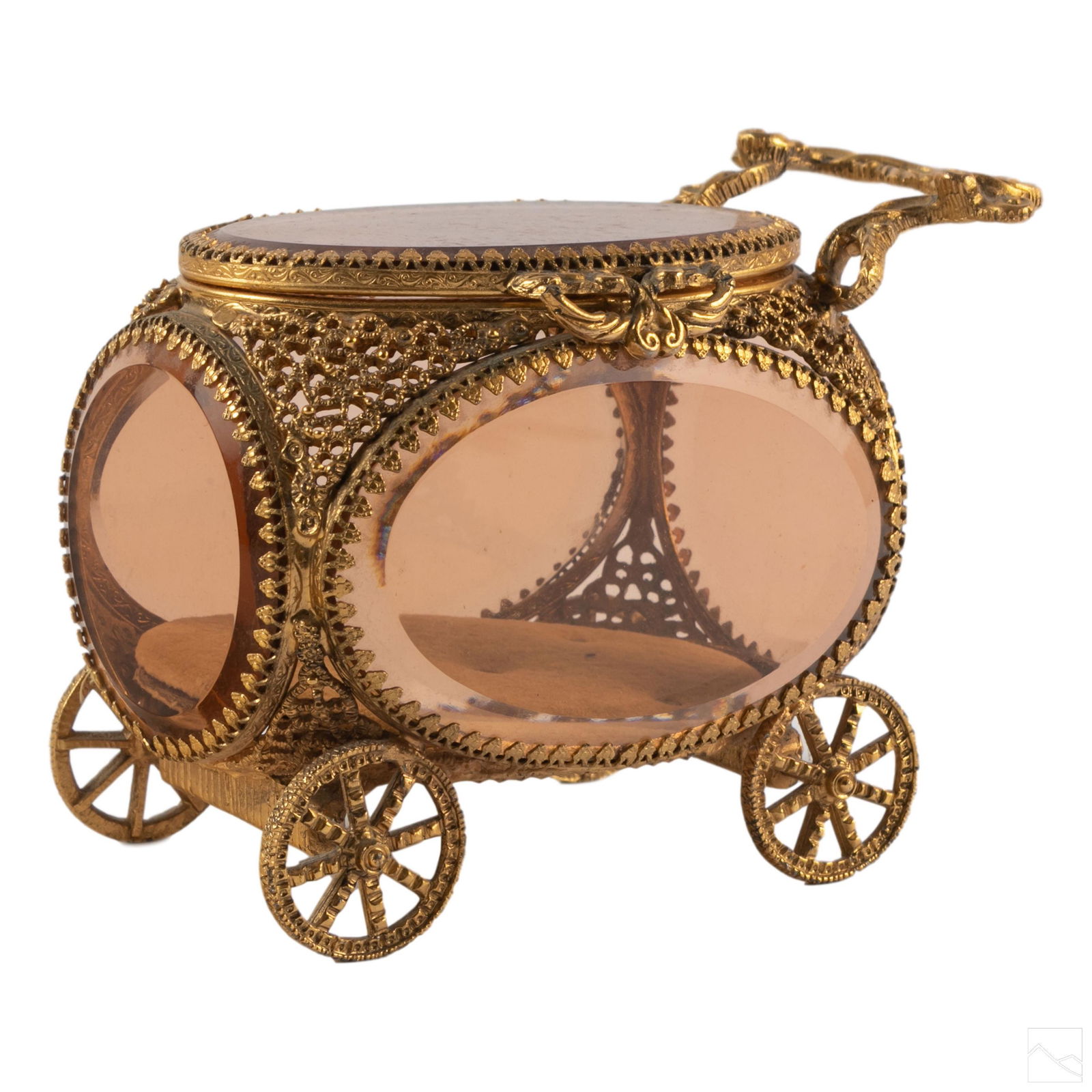 French Antique Carriage Jewelry Display Case Box (1 of 7)