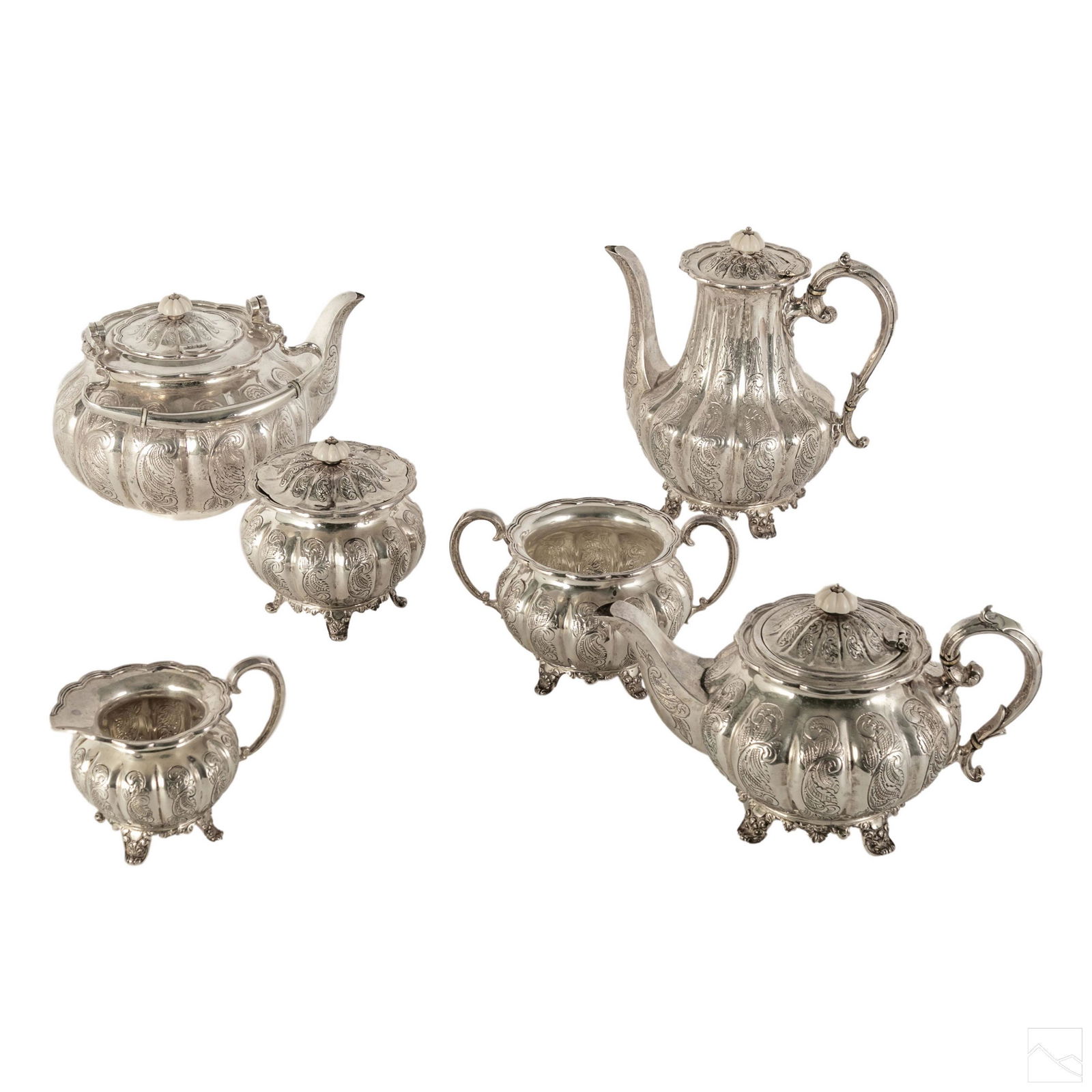 Antique Sheffield Sterling Silver Tea Set 4982g (1 of 10)