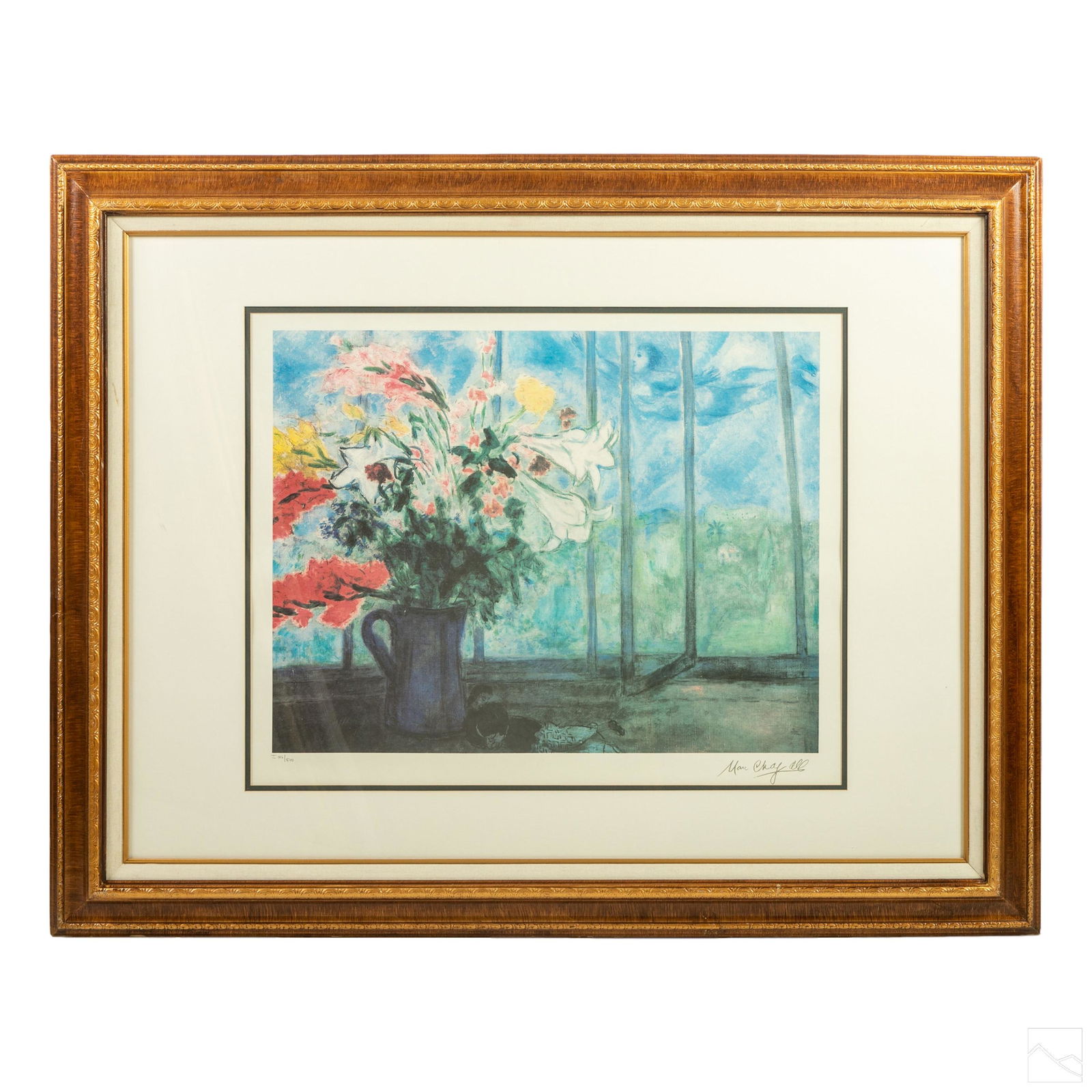 Modern Art Framed Floral Litho after Marc Chagall (1 of 6)