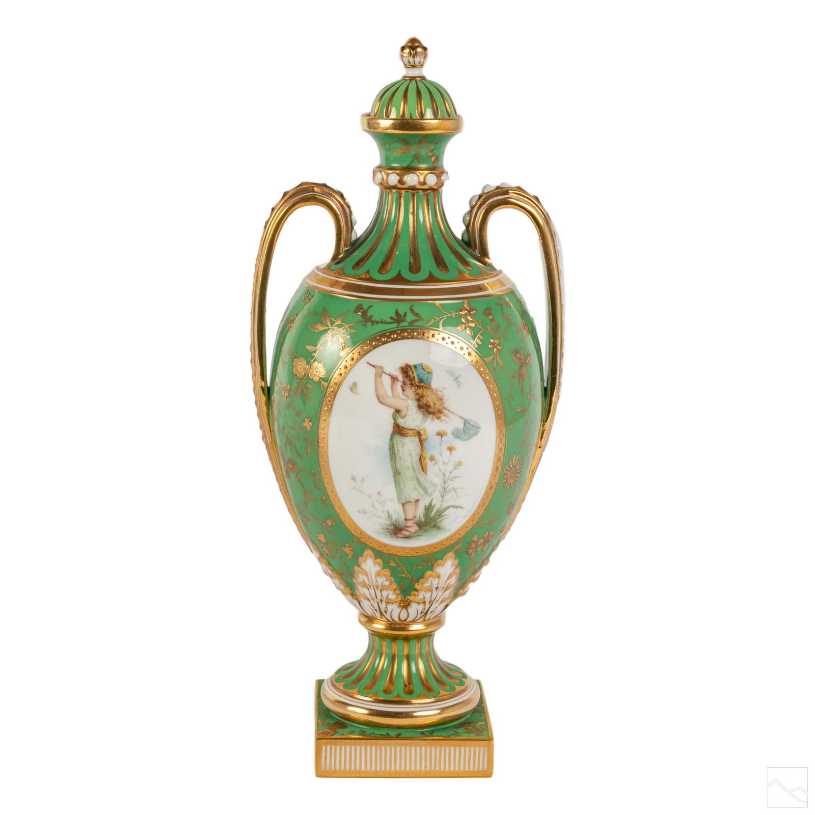 Mintons English Porcelain Gilt Portrait Vase Urn (1 of 7)