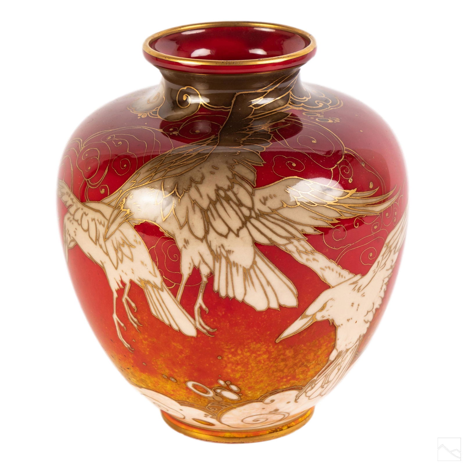 Royal Doulton Harry Nixon Flambe Kingfishers Vase (1 of 6)