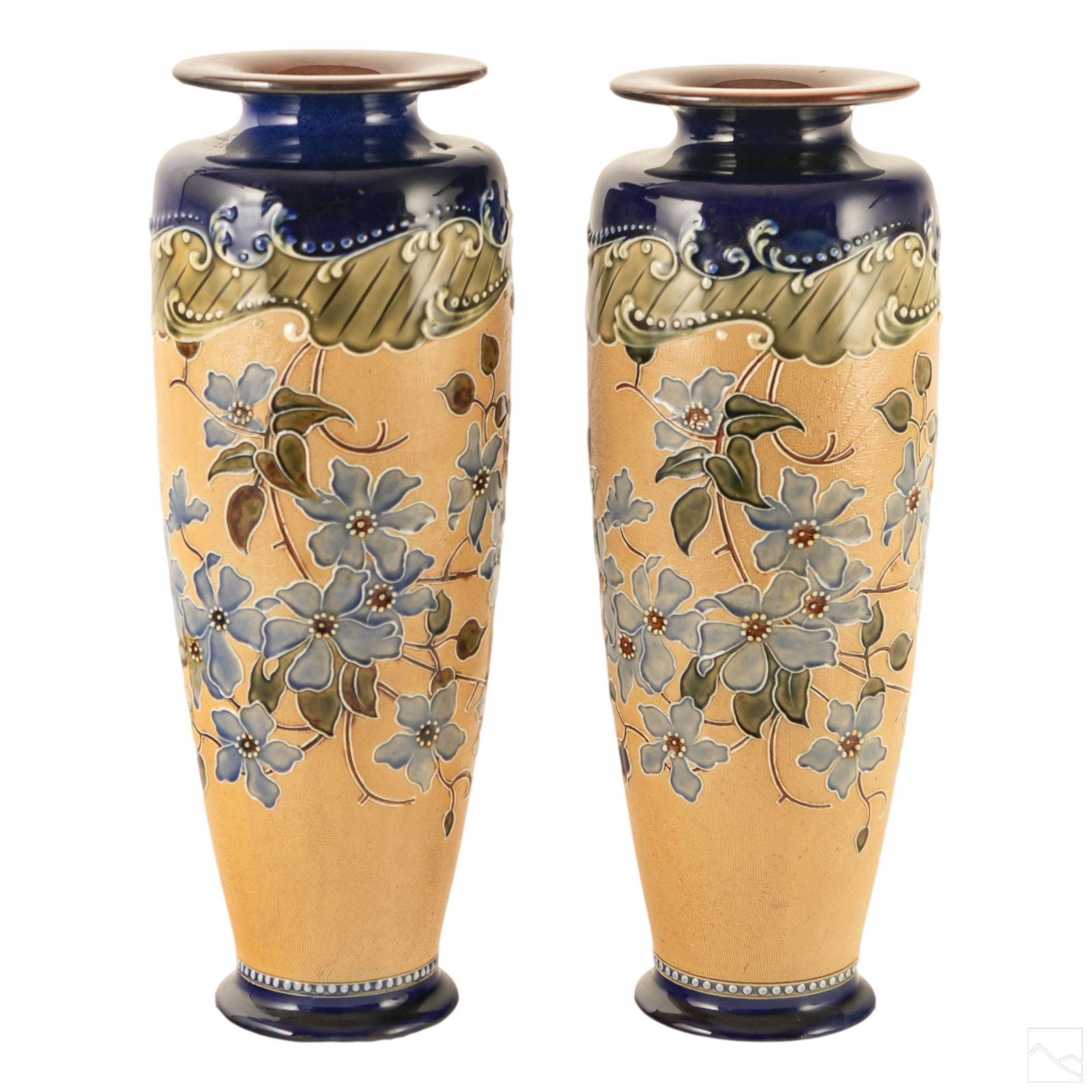 Royal Doulton Slater's Patent Stoneware Vases Pair (1 of 6)