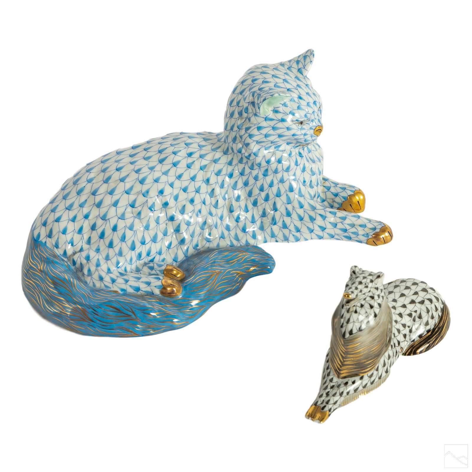 Herend Hungarian Porcelain Dog and Cat Figurines (1 of 8)