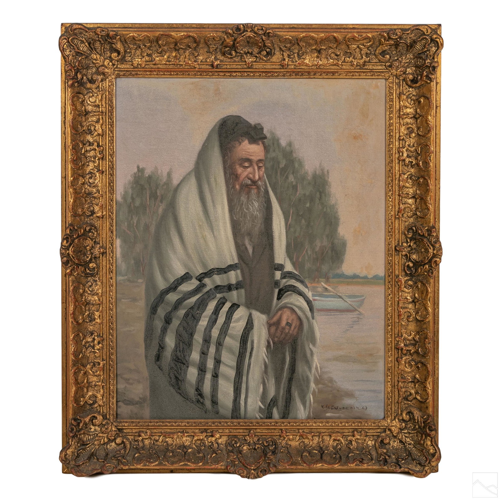 K Szewczenko (1910-1991) Judaica Portrait Painting (1 of 5)