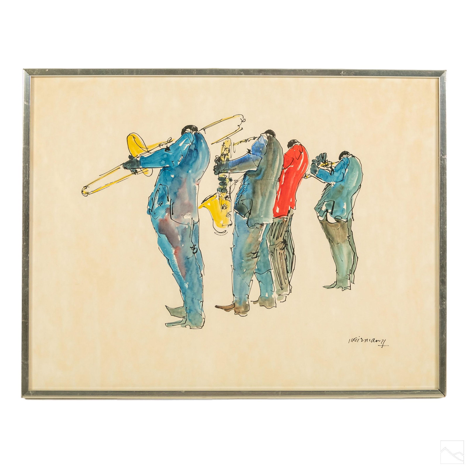 Leo Meiersdorff 1934-1994 Modern Jazz WC Painting (1 of 6)