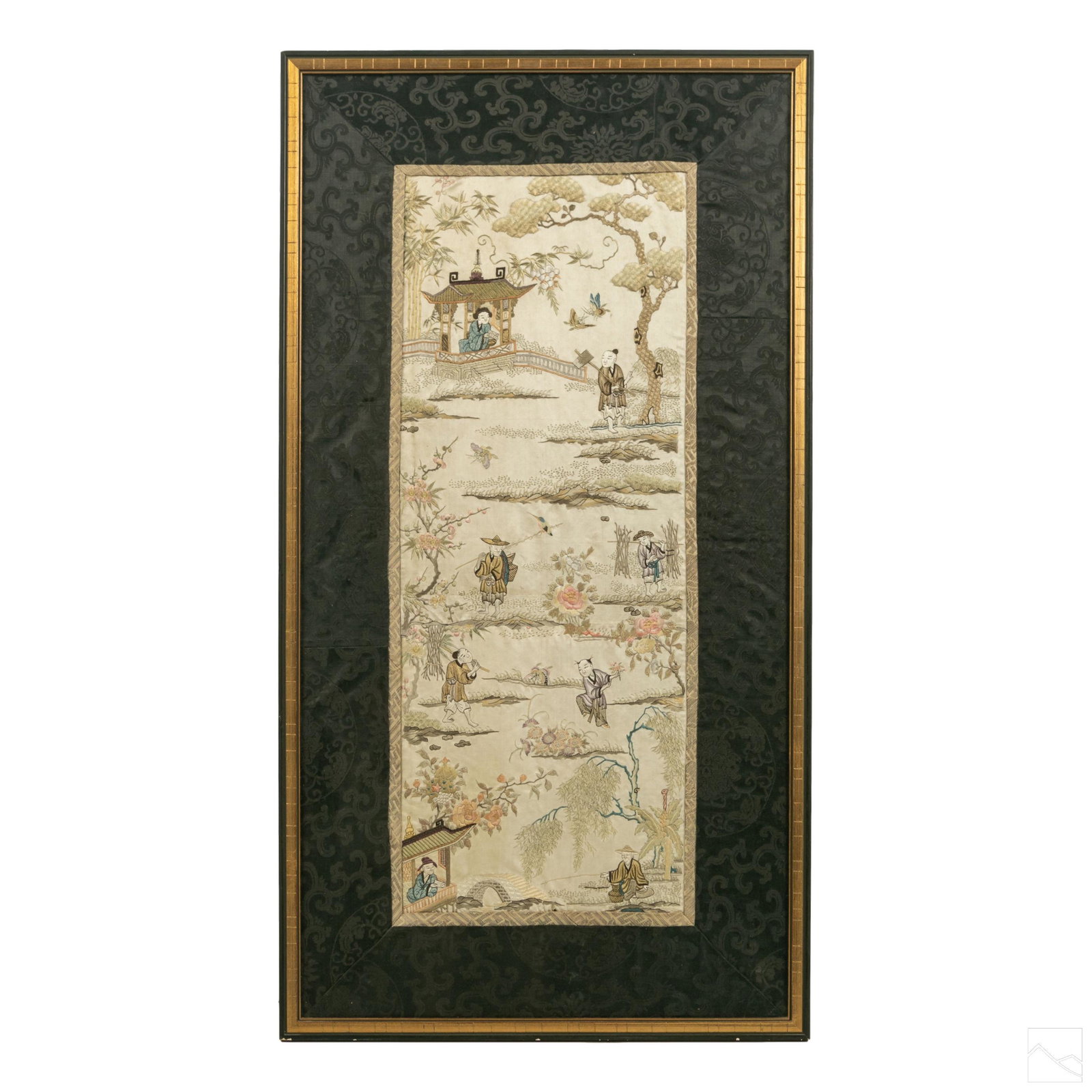 Chinese Antique 35" Silk Embroider Landscape Panel (1 of 5)