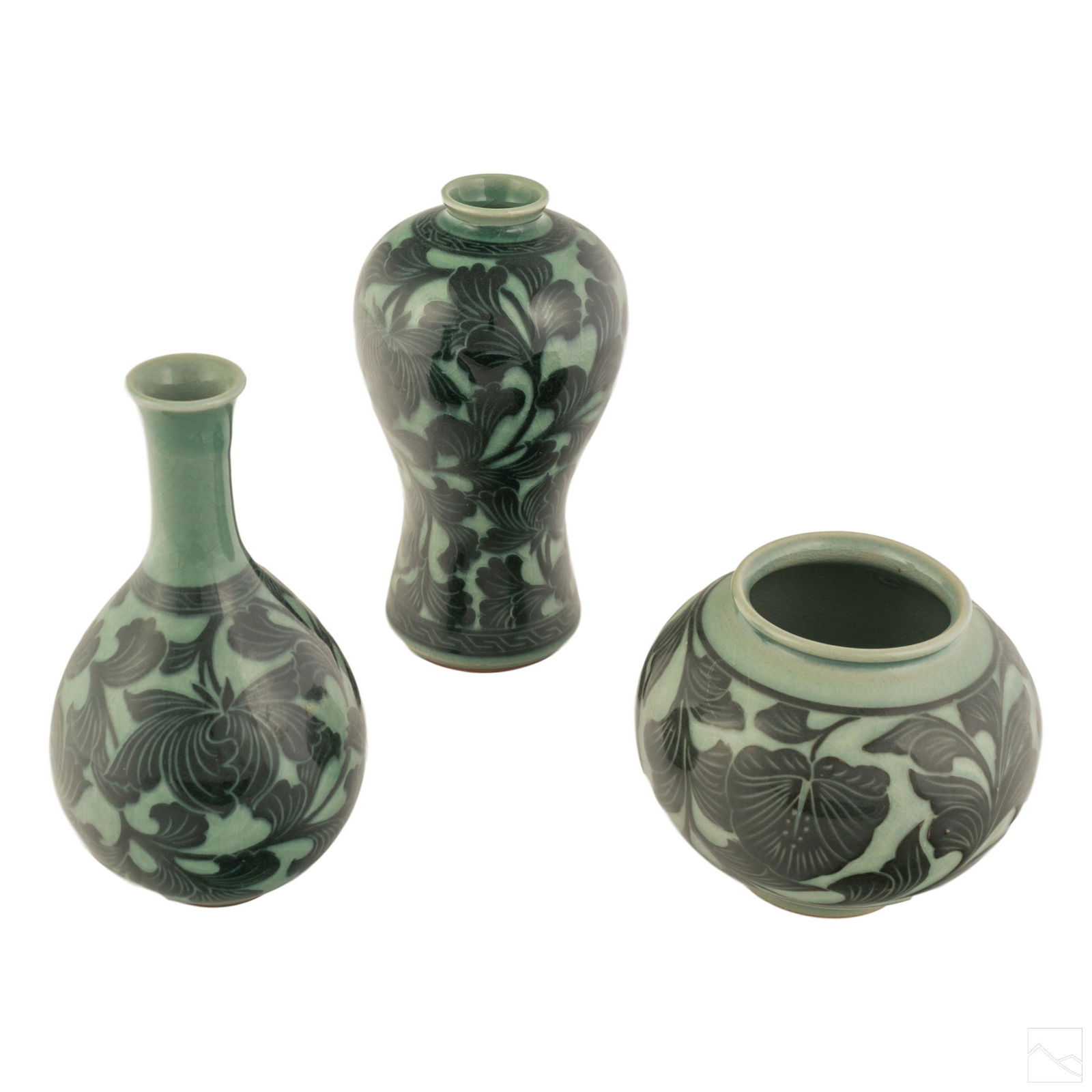 Korean Celadon Porcelain VTG Artist Marked Vases (1 of 13)