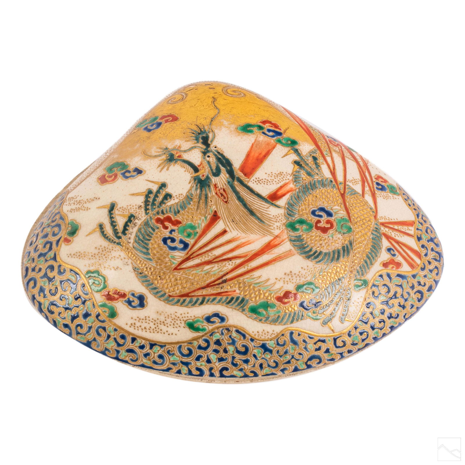 Japanese Meiji Period Satsuma Lidded Shell Box (1 of 6)