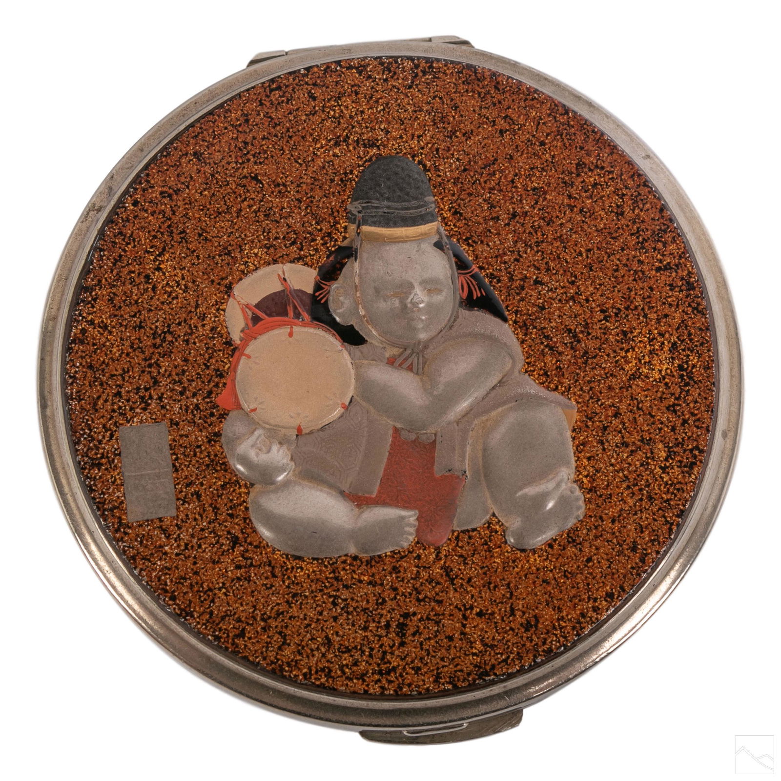 Japanese Sempoh Lacquer Mirrored Powder Compact (1 of 7)