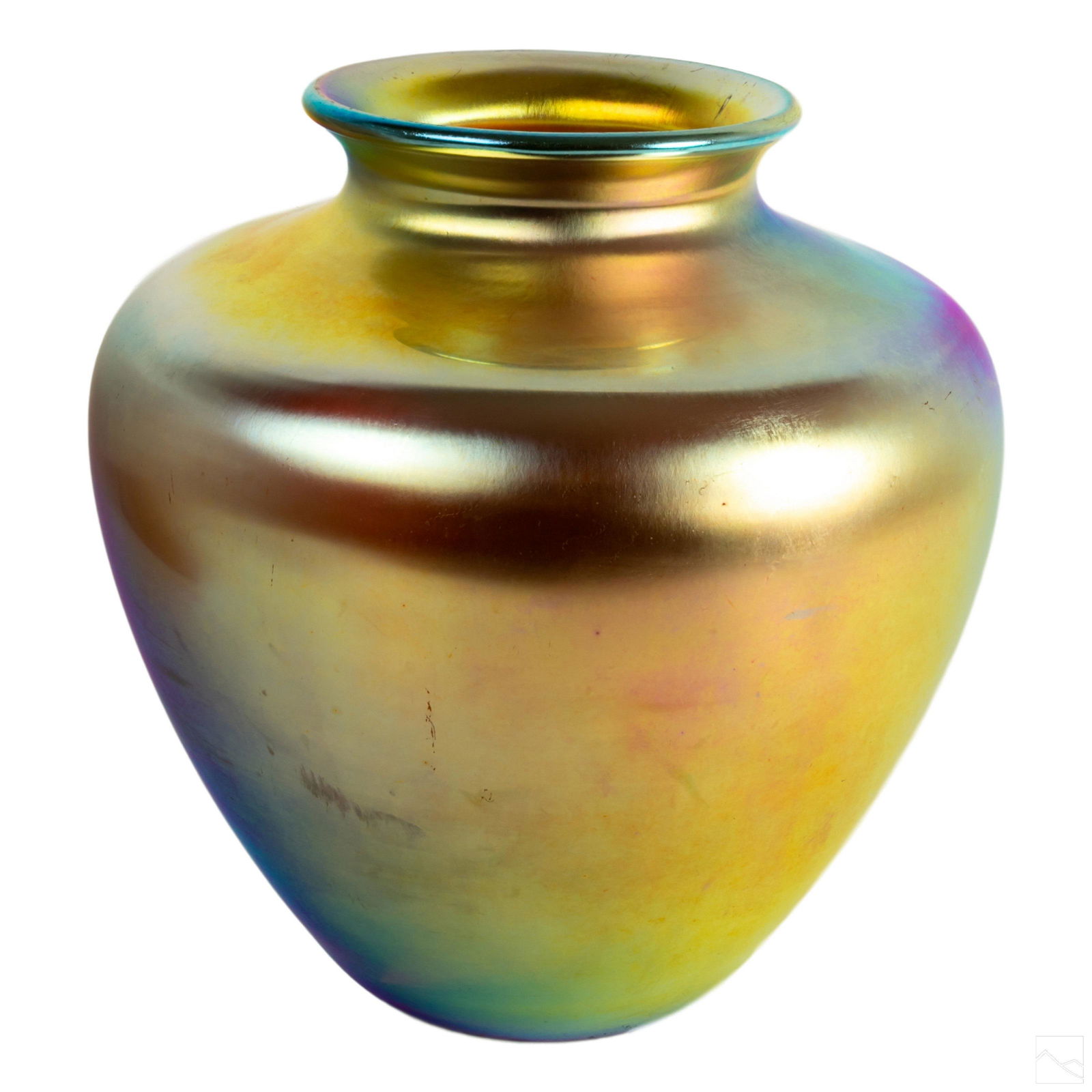 Steuben 10" Gold Aurene Iridescent Art Glass Vase (1 of 8)