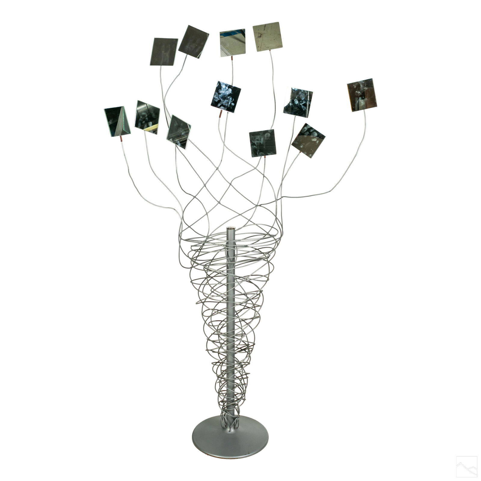 Modern 60" Wired Mirror Tile Cyclone Art Sculpture (1 of 5)