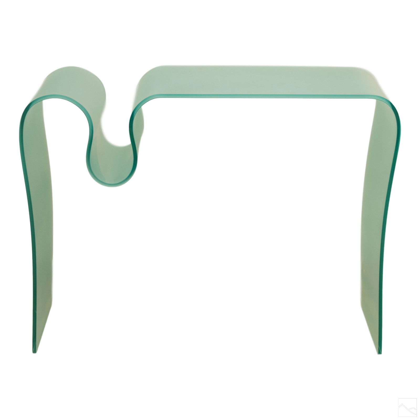 Modernist Free Form Aqua Glass Console Foyer Table (1 of 4)