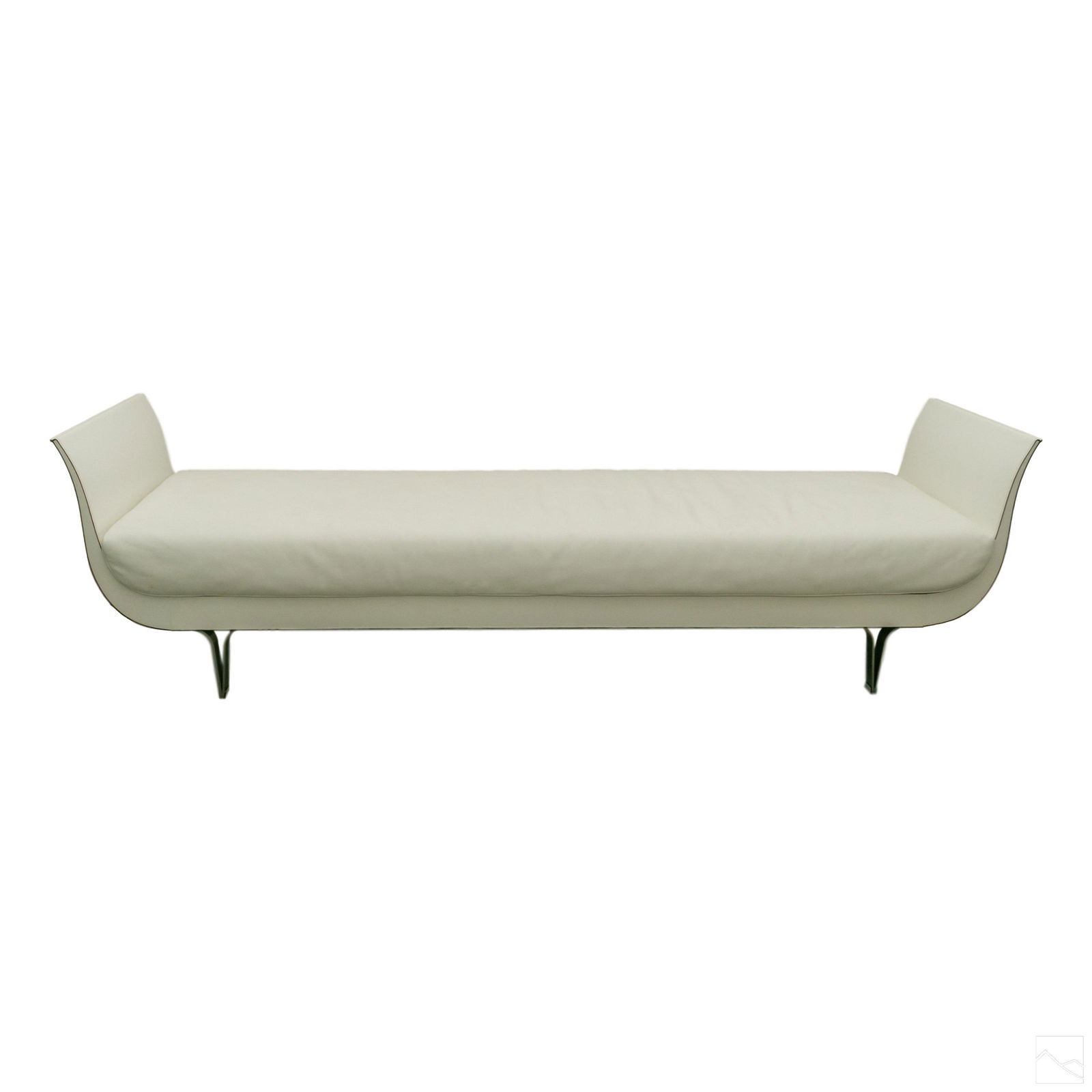 MARIANI Brera White Leather Modern Foyer Bench (1 of 5)