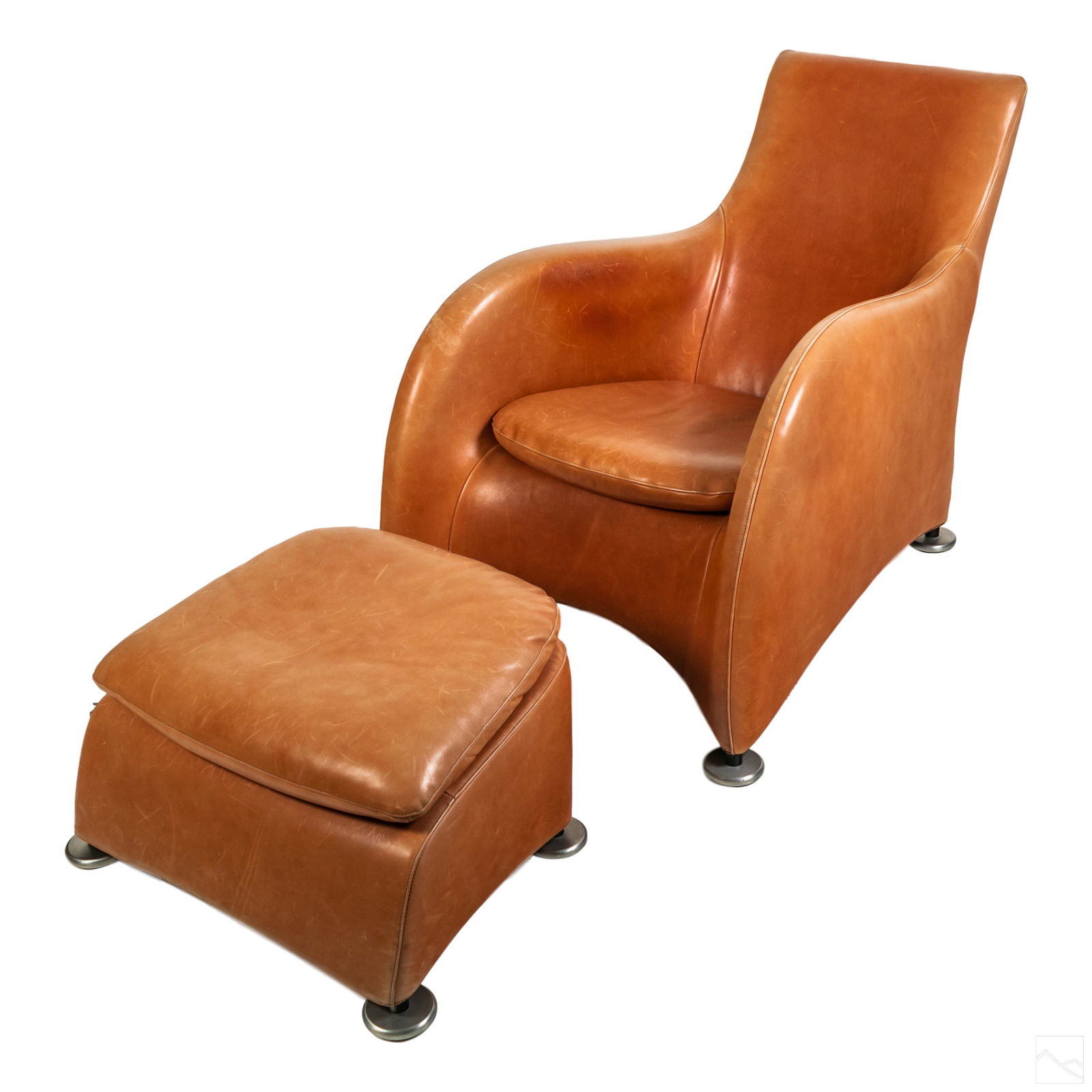 Gerard Van Den Berg Montis Leather Chair & Ottoman (1 of 6)