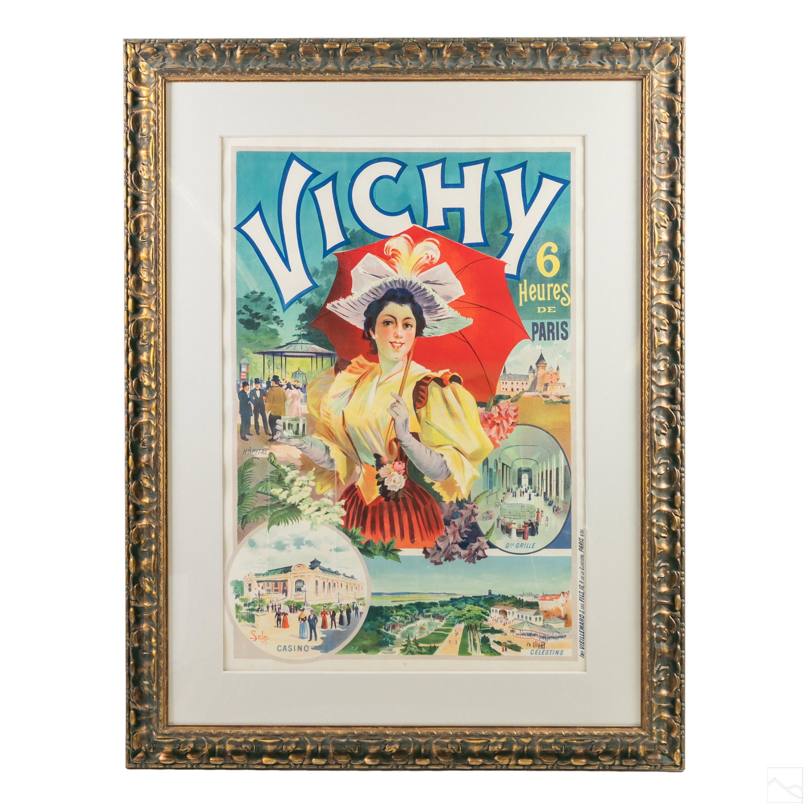 Vichy France Art Nouveau French Tourism Lithograph (1 of 5)