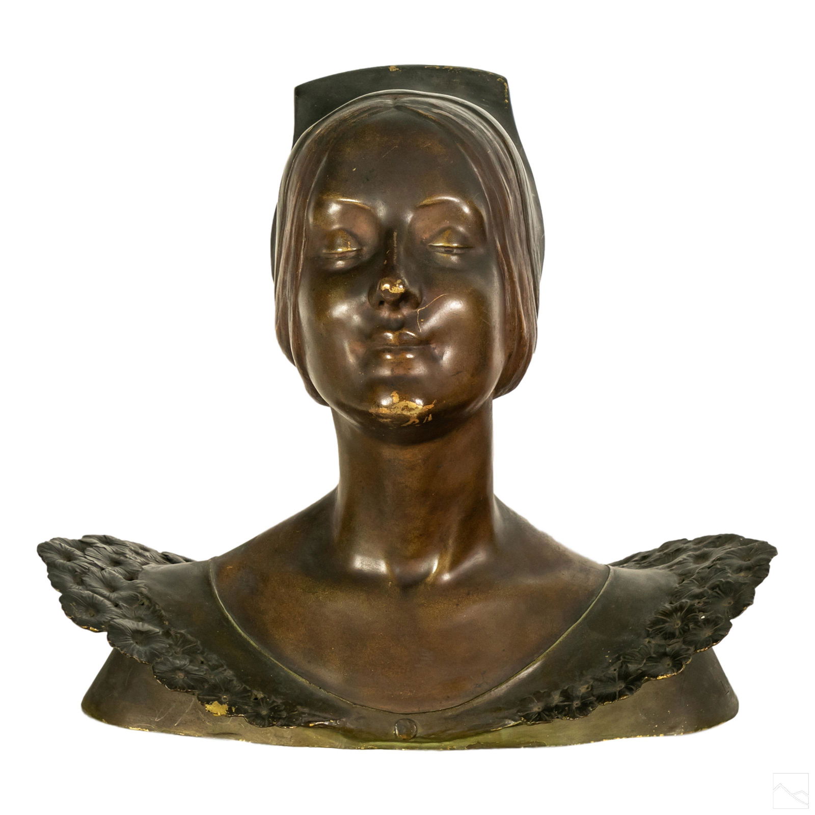 Louis Chalon 1866-1940 Bronze Girl Bust Sculpture (1 of 8)