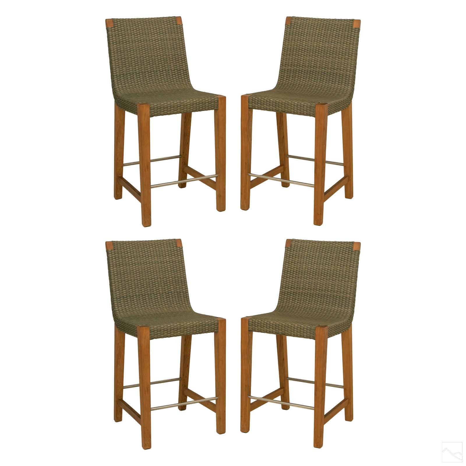 Janus et Cie Woven Rattan Counter Stool Bar Chairs (1 of 6)