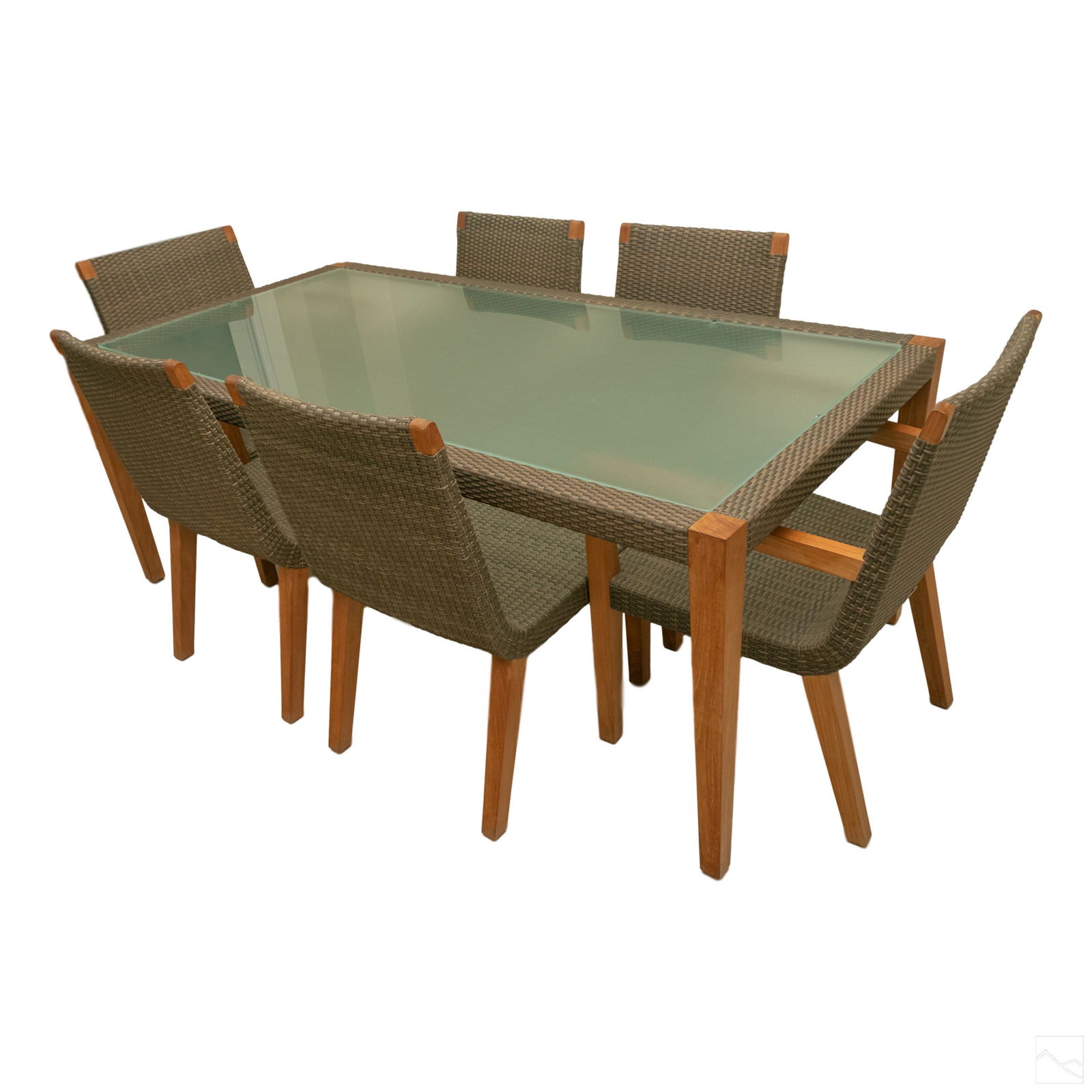 Janus et Cie Rattan Glass Kitchen Table w/ 6 Chair (1 of 15)