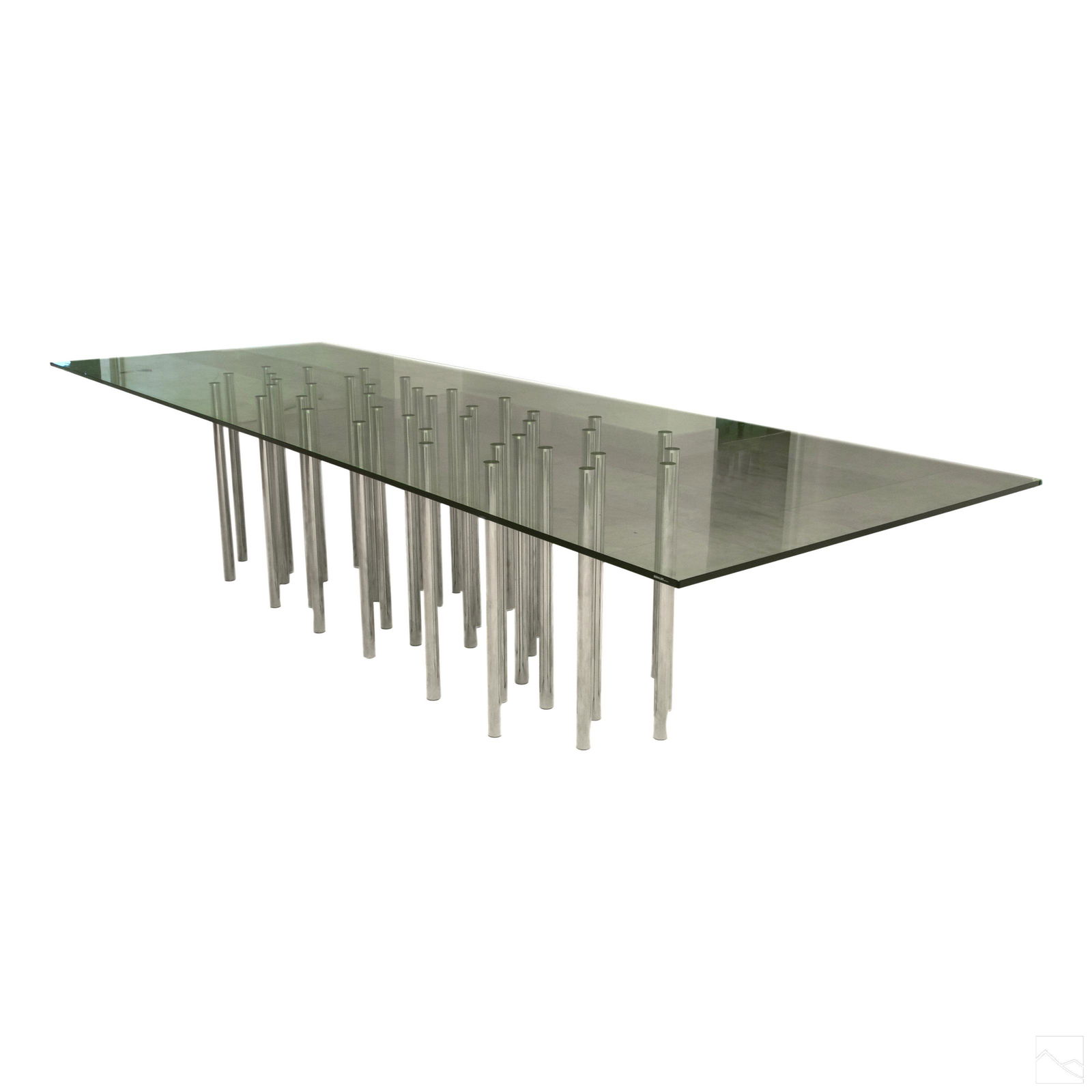 Mille by Bonaldo Modern Chrome Glass Dining Table (1 of 7)