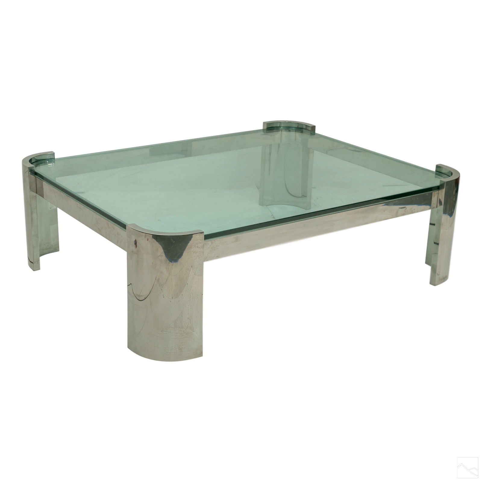 Modern Karl Springer Style Chrome 60" Coffee Table (1 of 6)