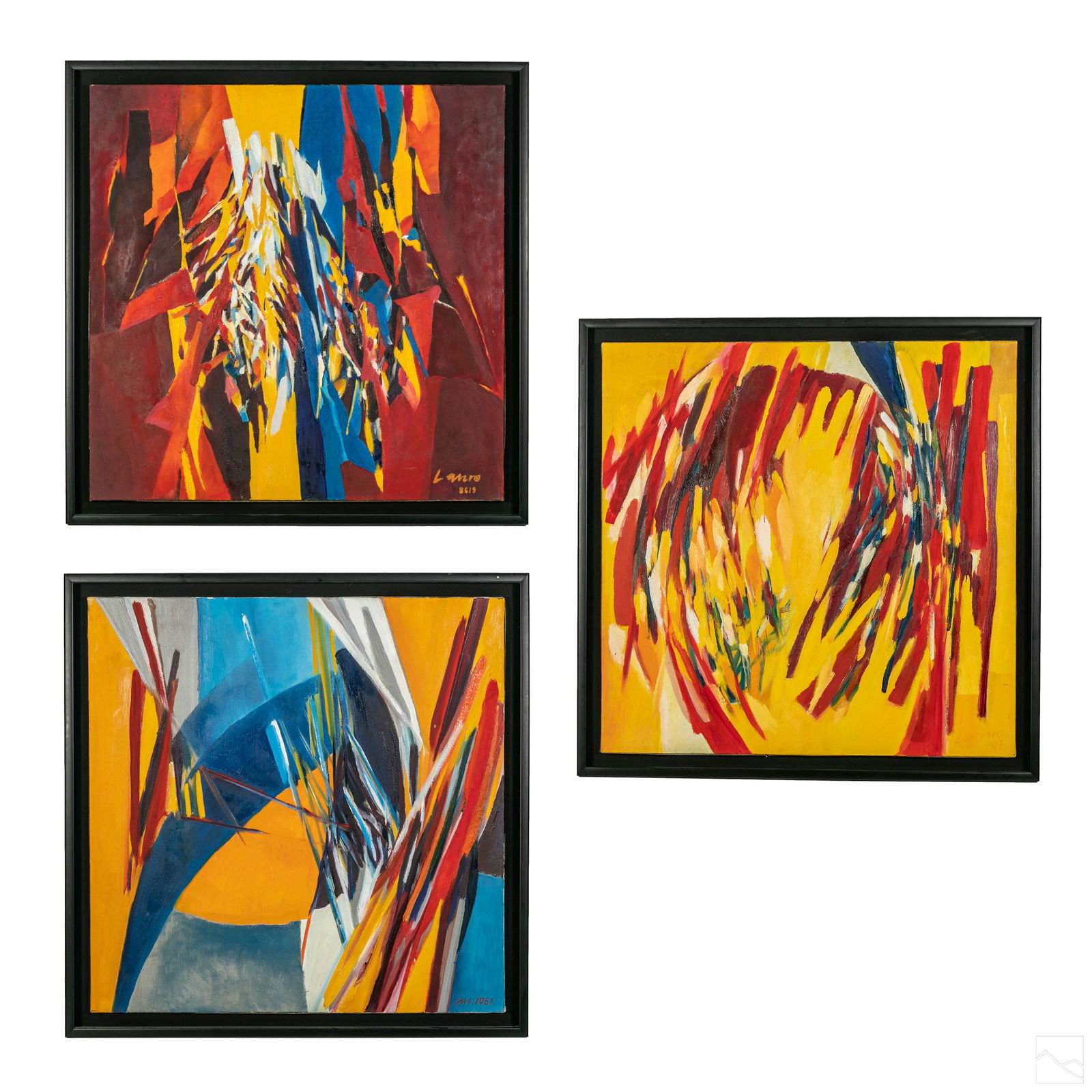 Roberto Lauro (b.1932) Abstract Paintings Triptych (1 of 19)