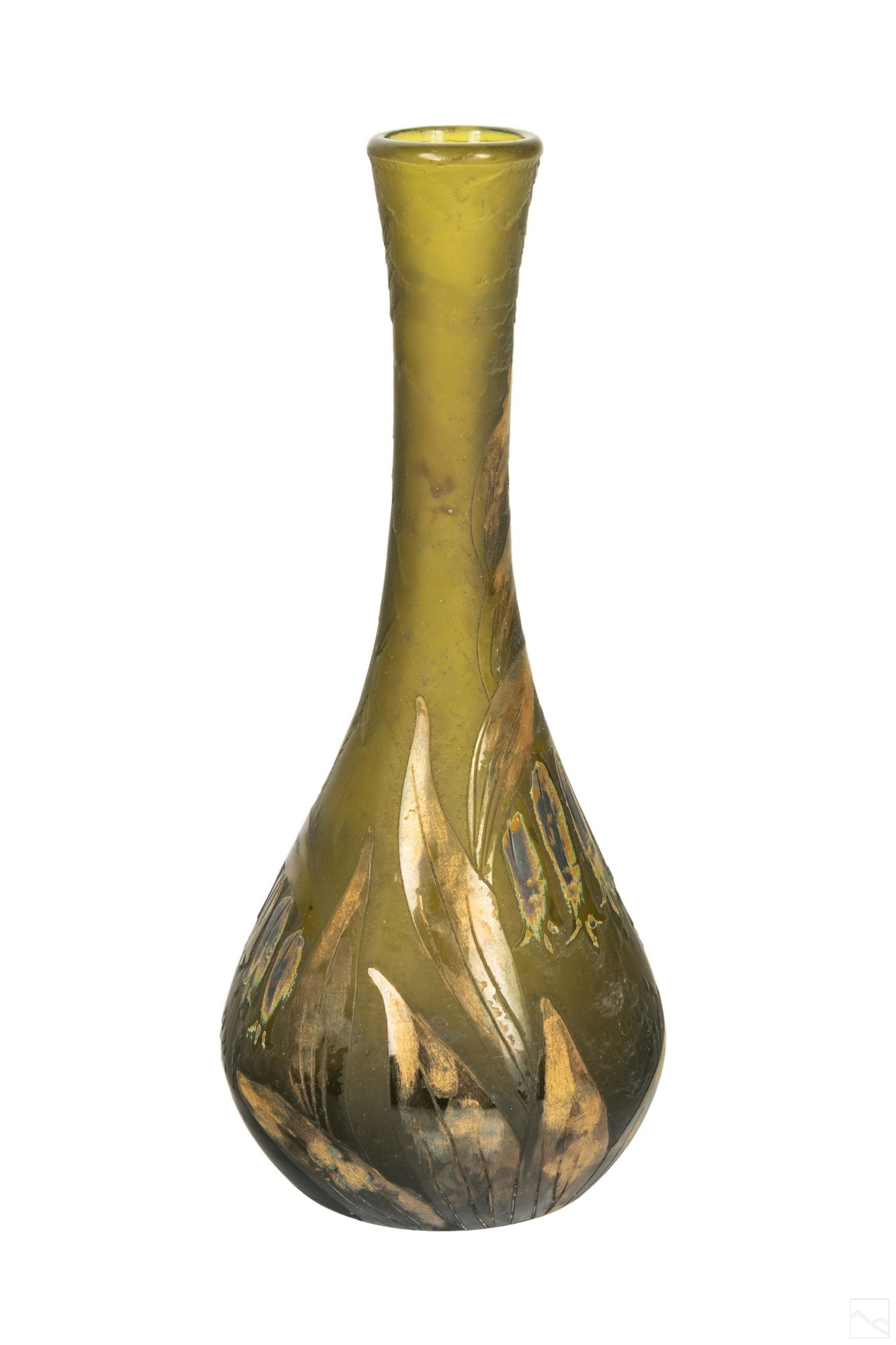 Legras French Art Nouveau Green Cameo Glass Vase (1 of 7)