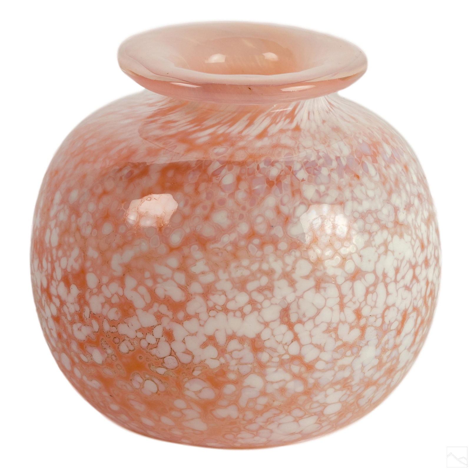 Steven Fellerman Studio Art Glass Cypriote Vase: Steven Fellerman (American, born 1952). Fellerman Studio pink lava cypriote art glass vase. Signed to underside, Fellerman Studio, LH, 1989. SHIPPINGHill Auction Gallery will offer in-house continenta