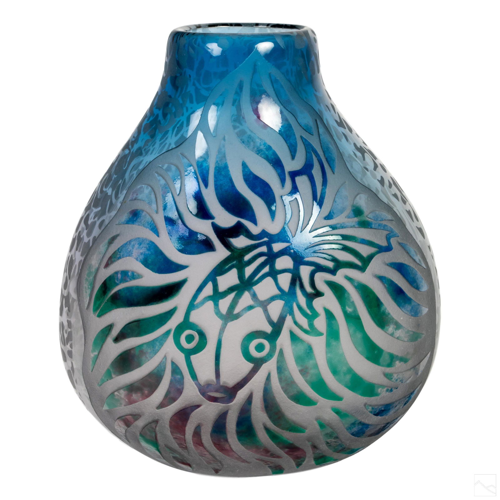 Judith Via Wolff b.1957 Studio Art Glass Fish Vase (1 of 6)