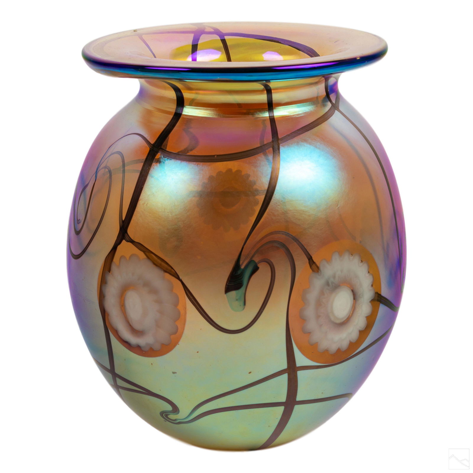 Robert Eickholt b1947 Studio Art Glass Flower Vase (1 of 5)