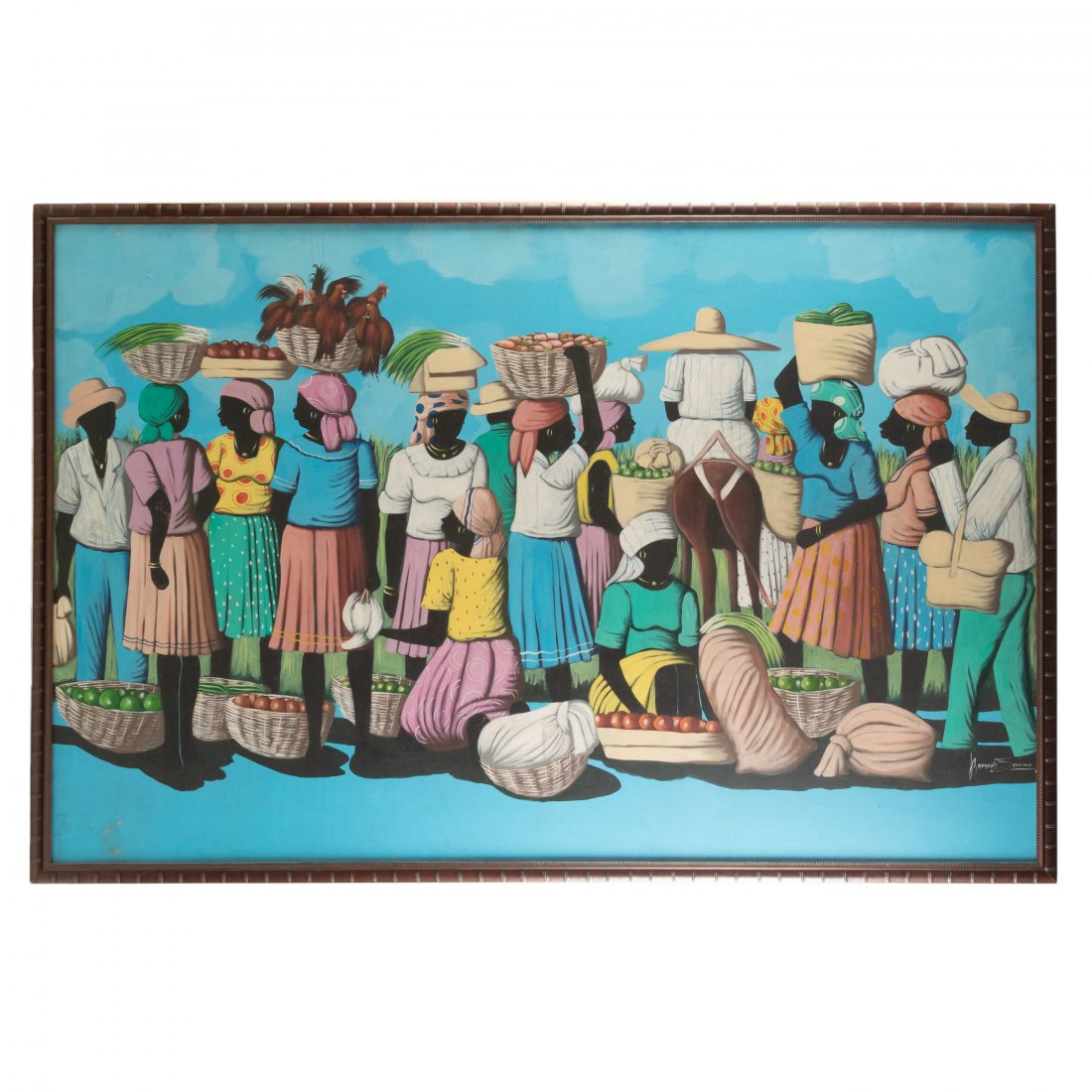 Romane Jereme Haitian Village Folk Art Painting (1 of 5)