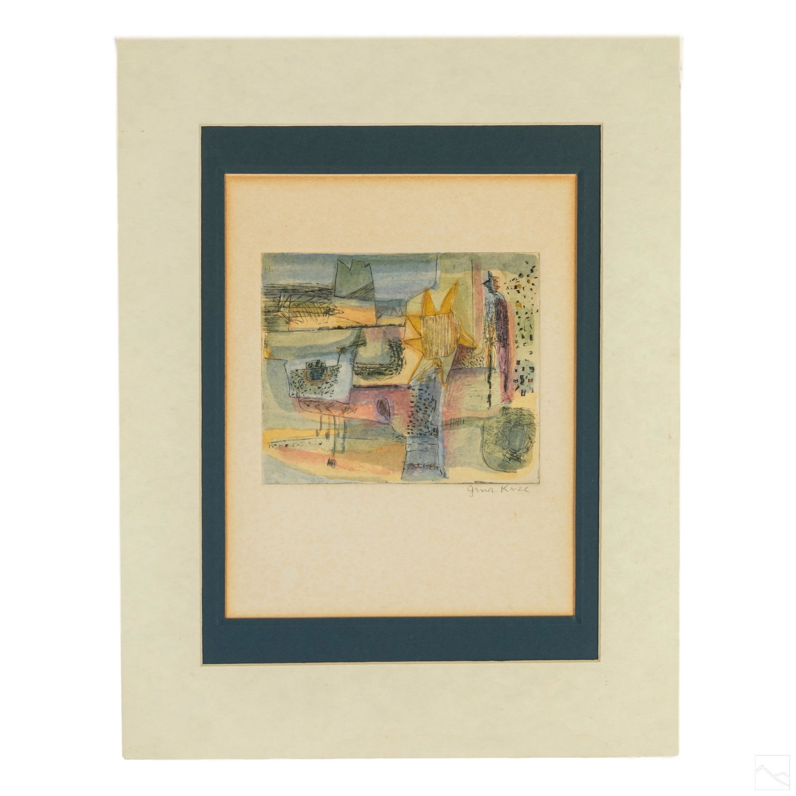 Gina Knee (1898-1982) Modern Abstract WC Painting (1 of 5)