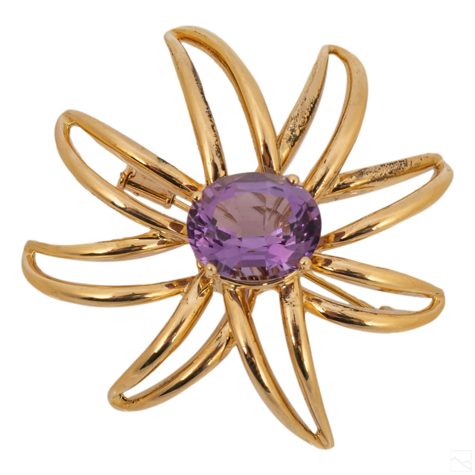 18K Gold Tiffany & Co Amethyst Firework Brooch 23g (1 of 8)