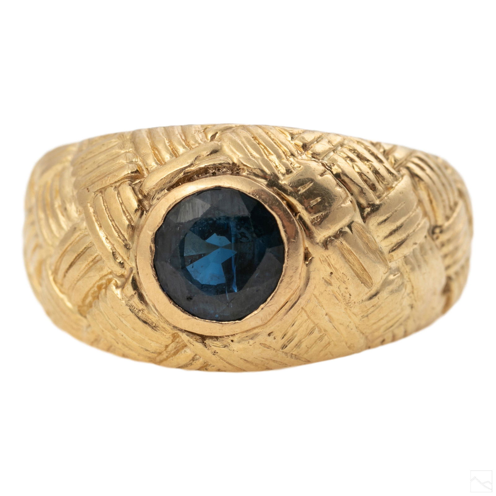 14K Yellow Gold 1.5 ct Sapphire Basket Ring Size 7 (1 of 8)
