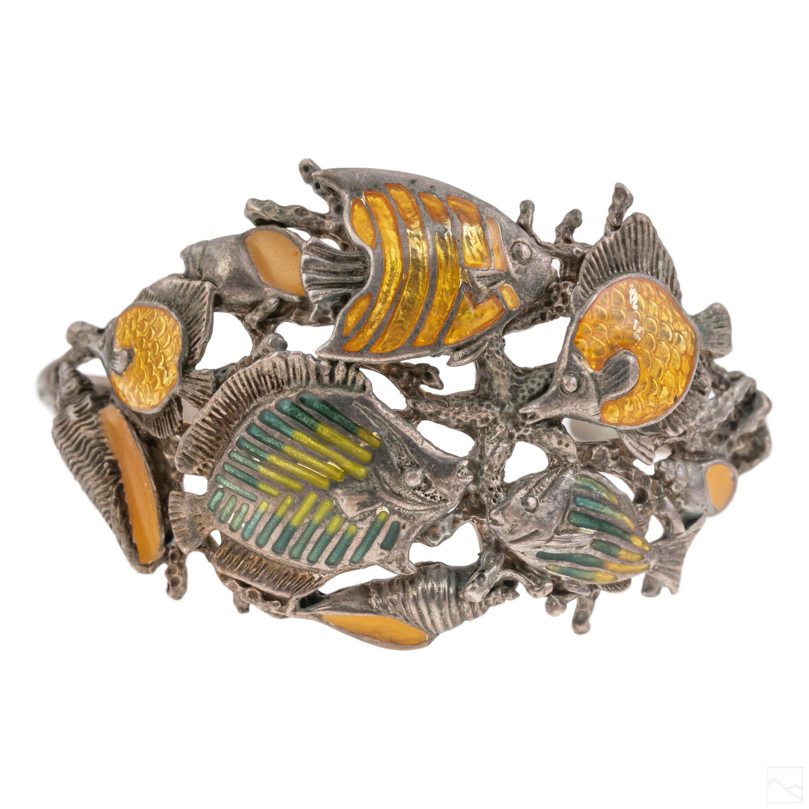 Kabana Sterling Silver Enamel Fish Cuff Bracelet (1 of 7)