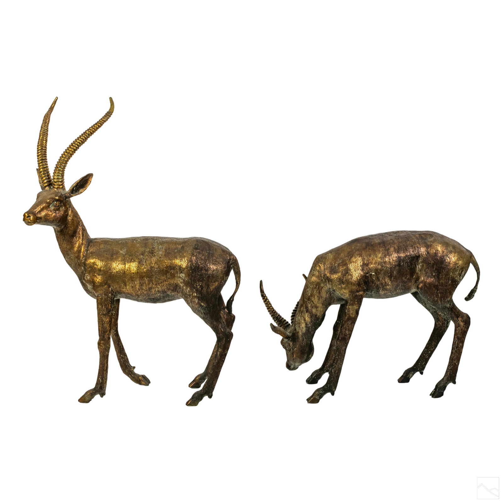 Bronze Pair of Gazelle Antelope 40" Garden Statues (1 of 5)