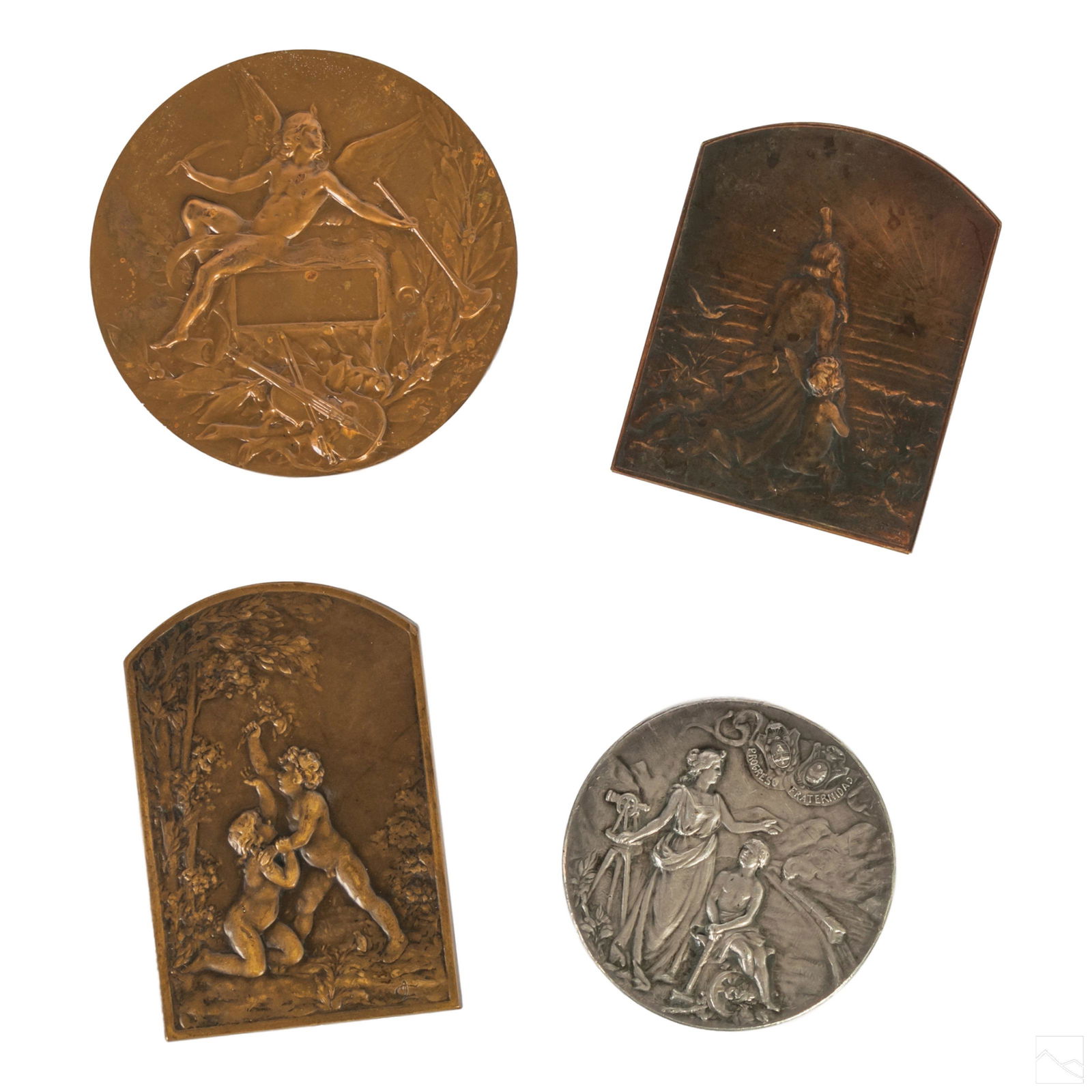 Sterling Silver & Bronze Antique Medallions Group (1 of 10)